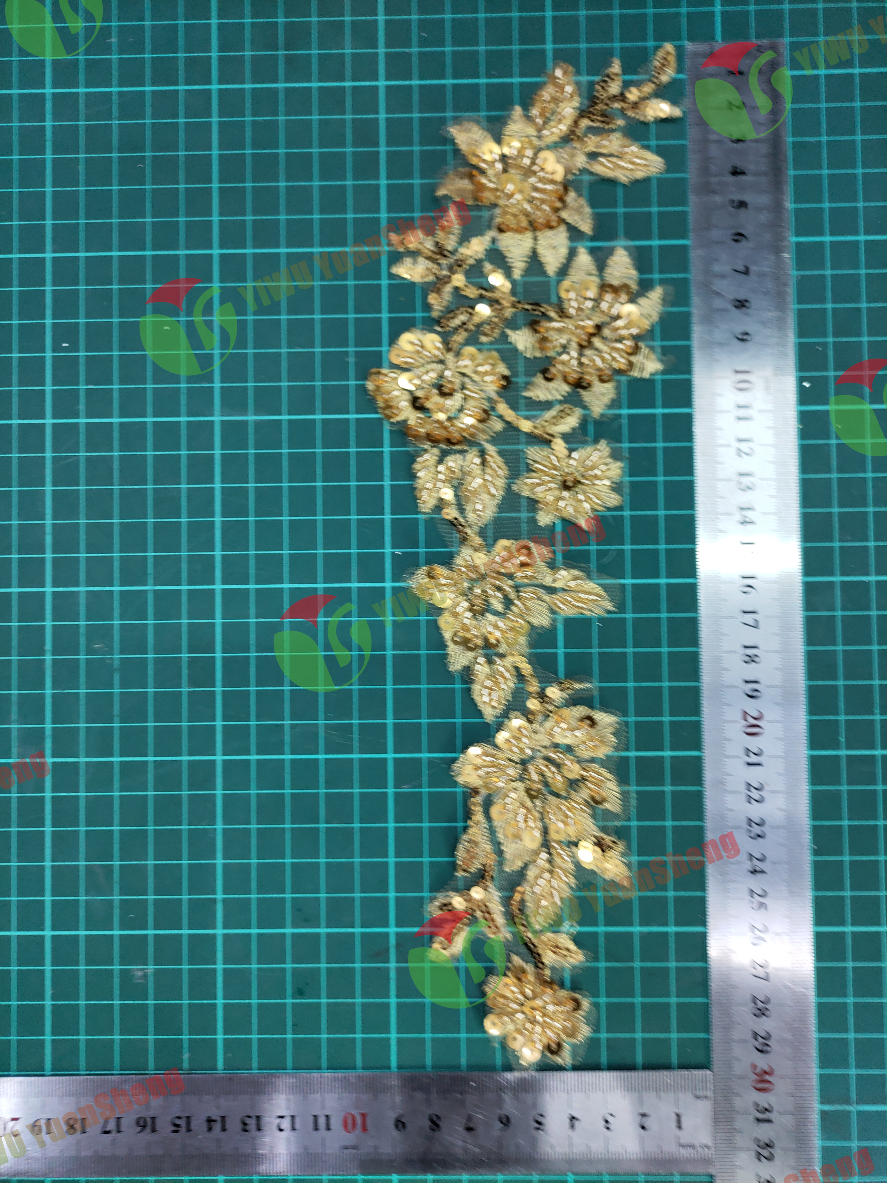 Glass bead mesh lace(pair) YS6083#