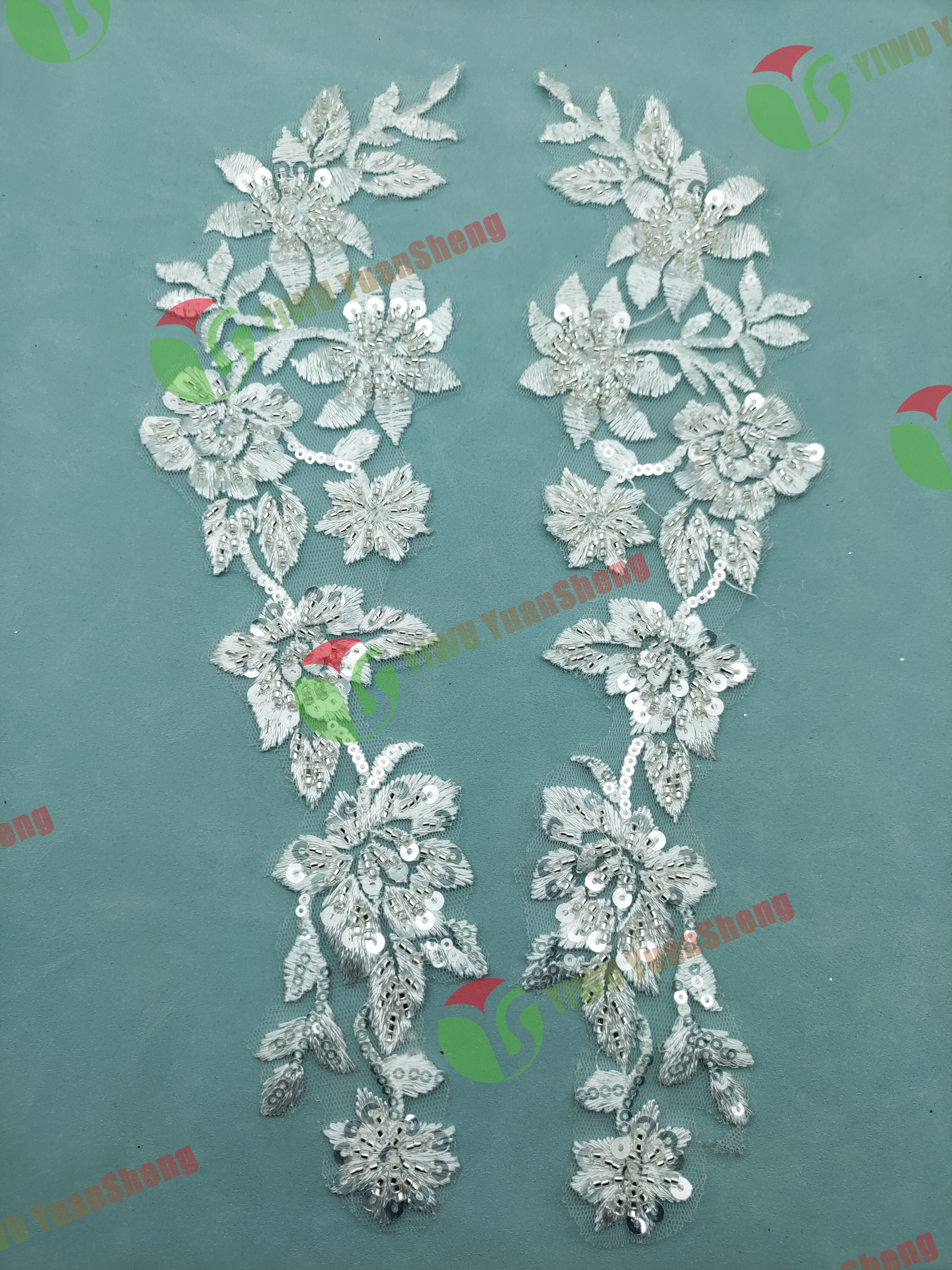 Glass bead mesh lace(pair) YS6083#