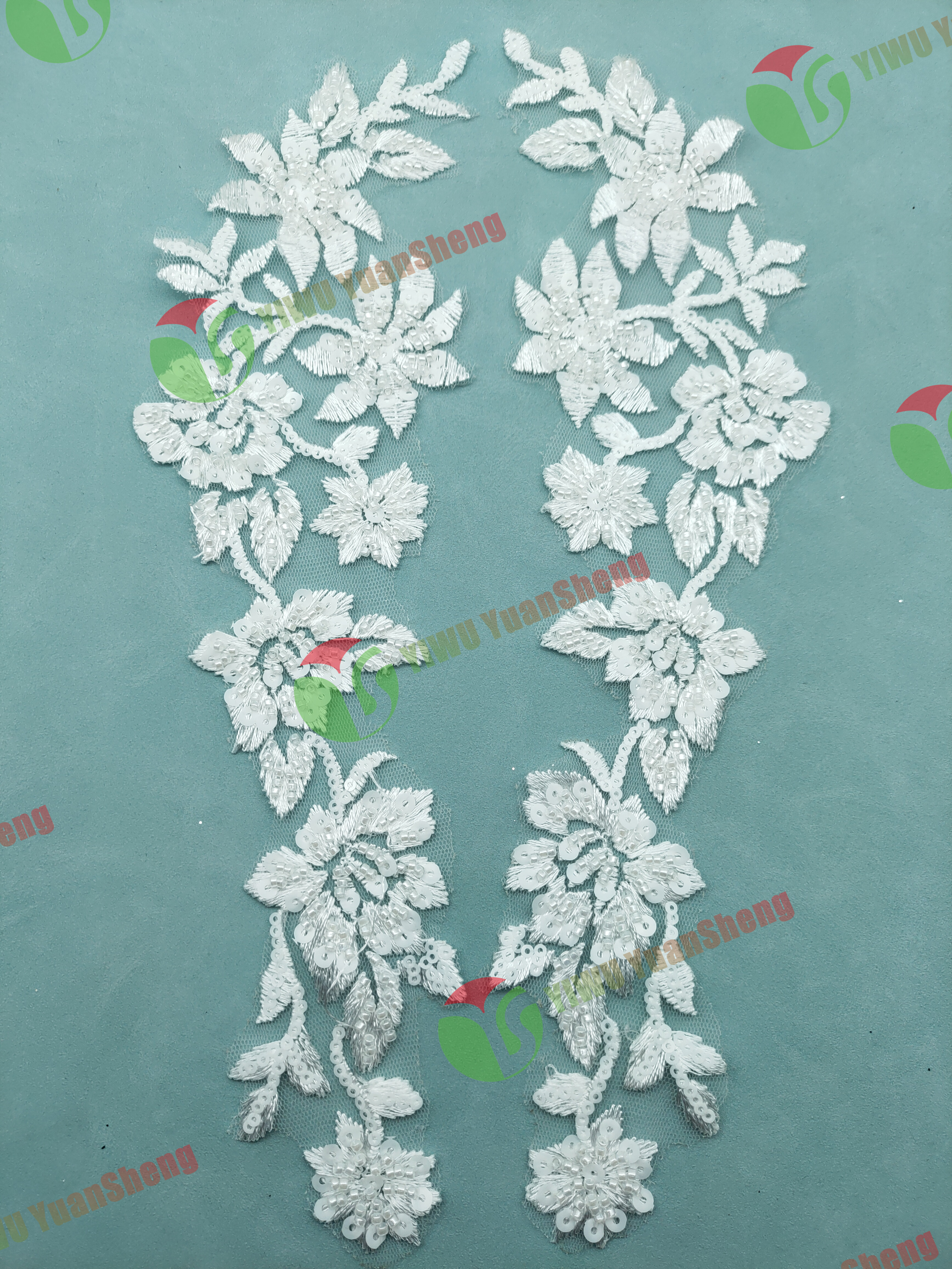 Glass bead mesh lace(pair) YS6083#