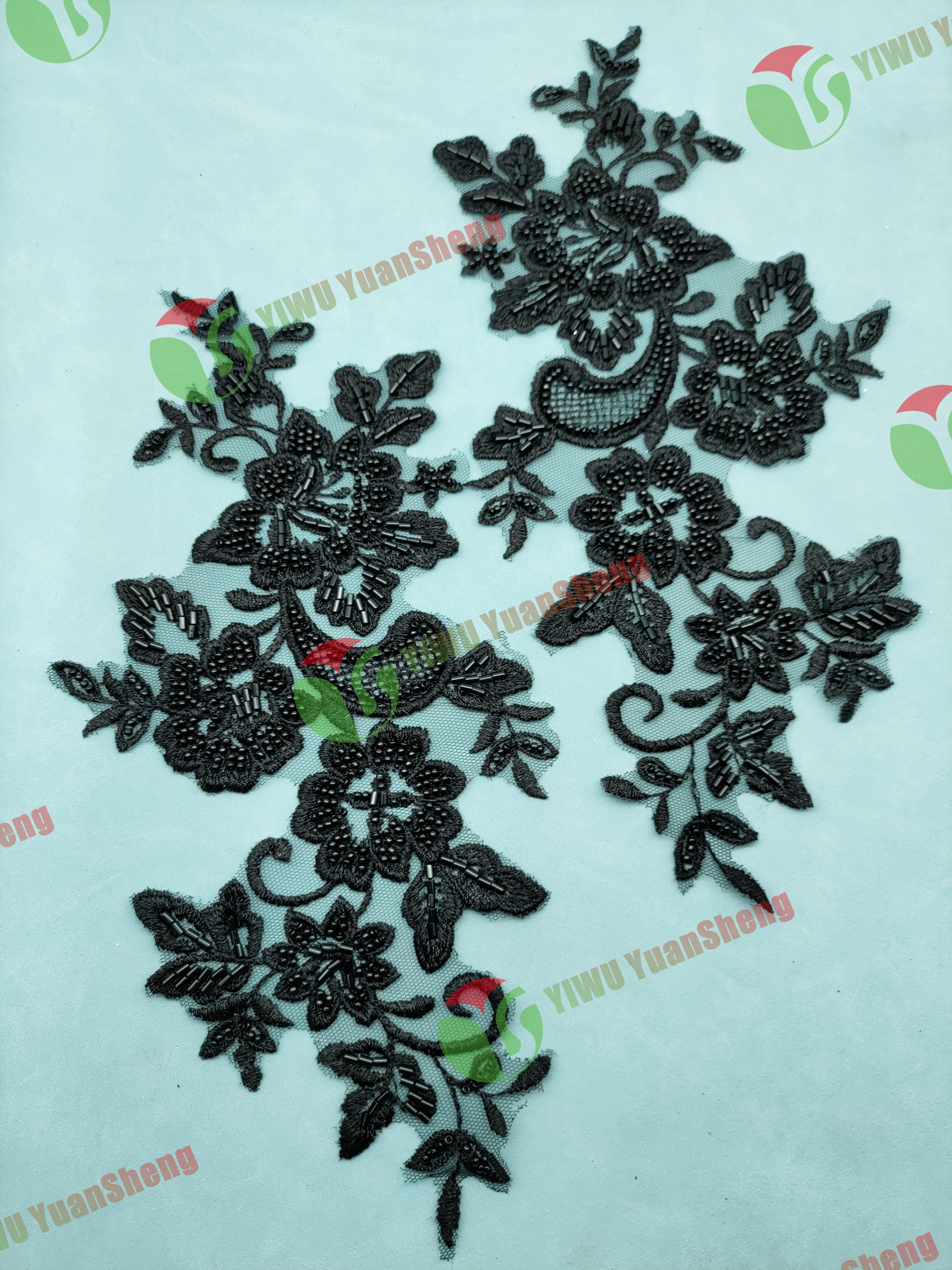 Glass bead mesh lace(pair) YS6090#