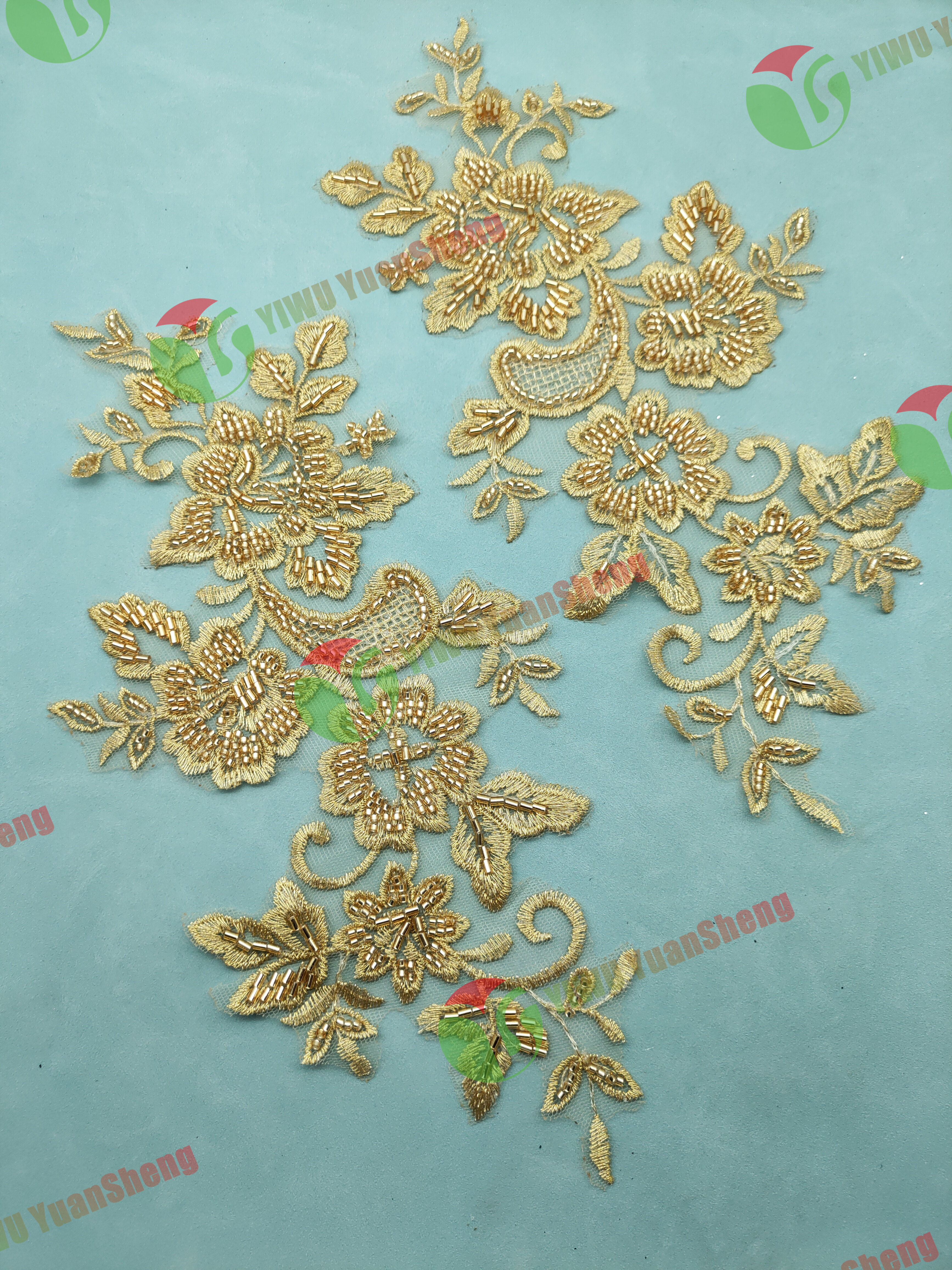 Glass bead mesh lace(pair) YS6090#