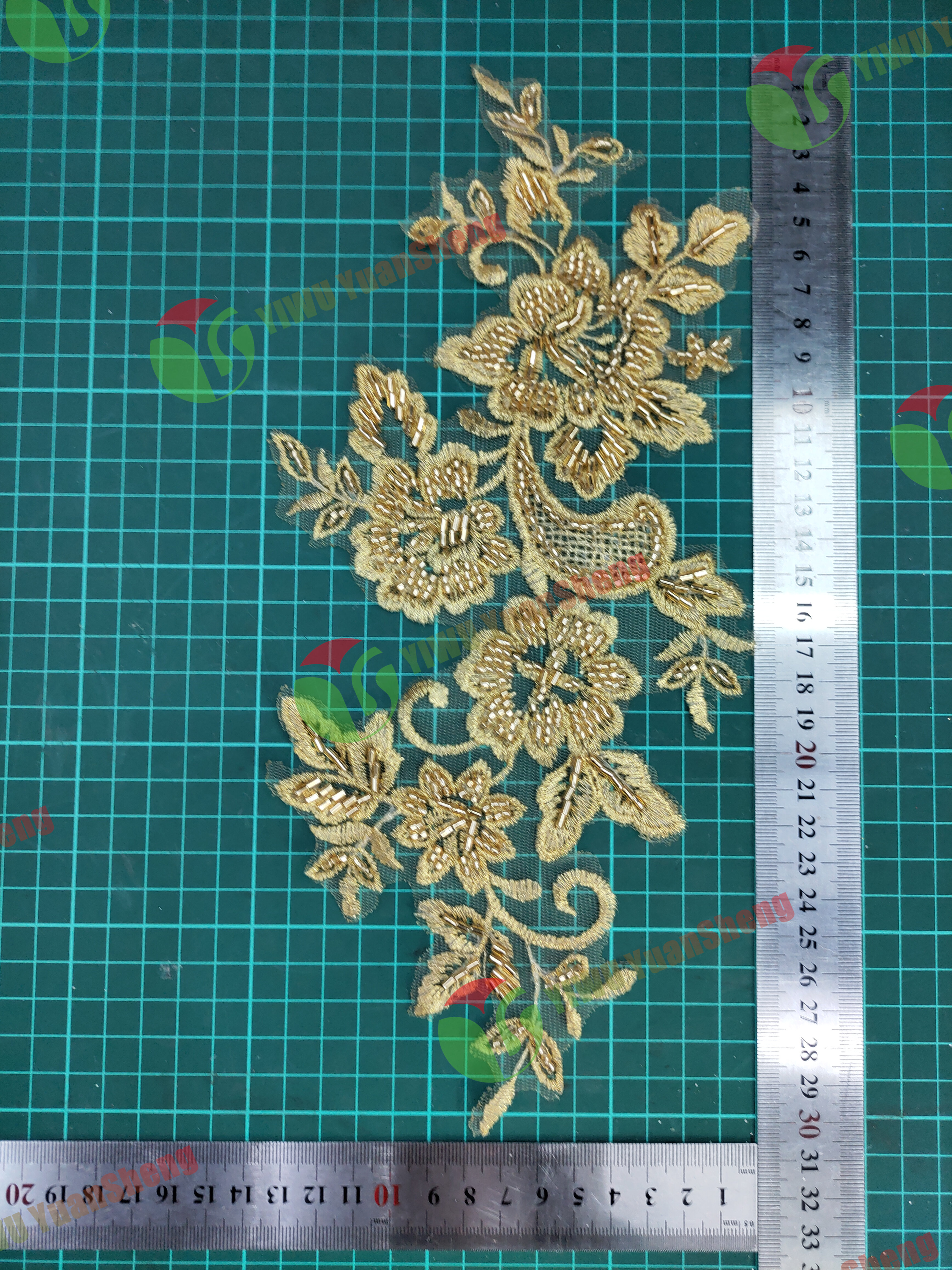 Glass bead mesh lace(pair) YS6090#