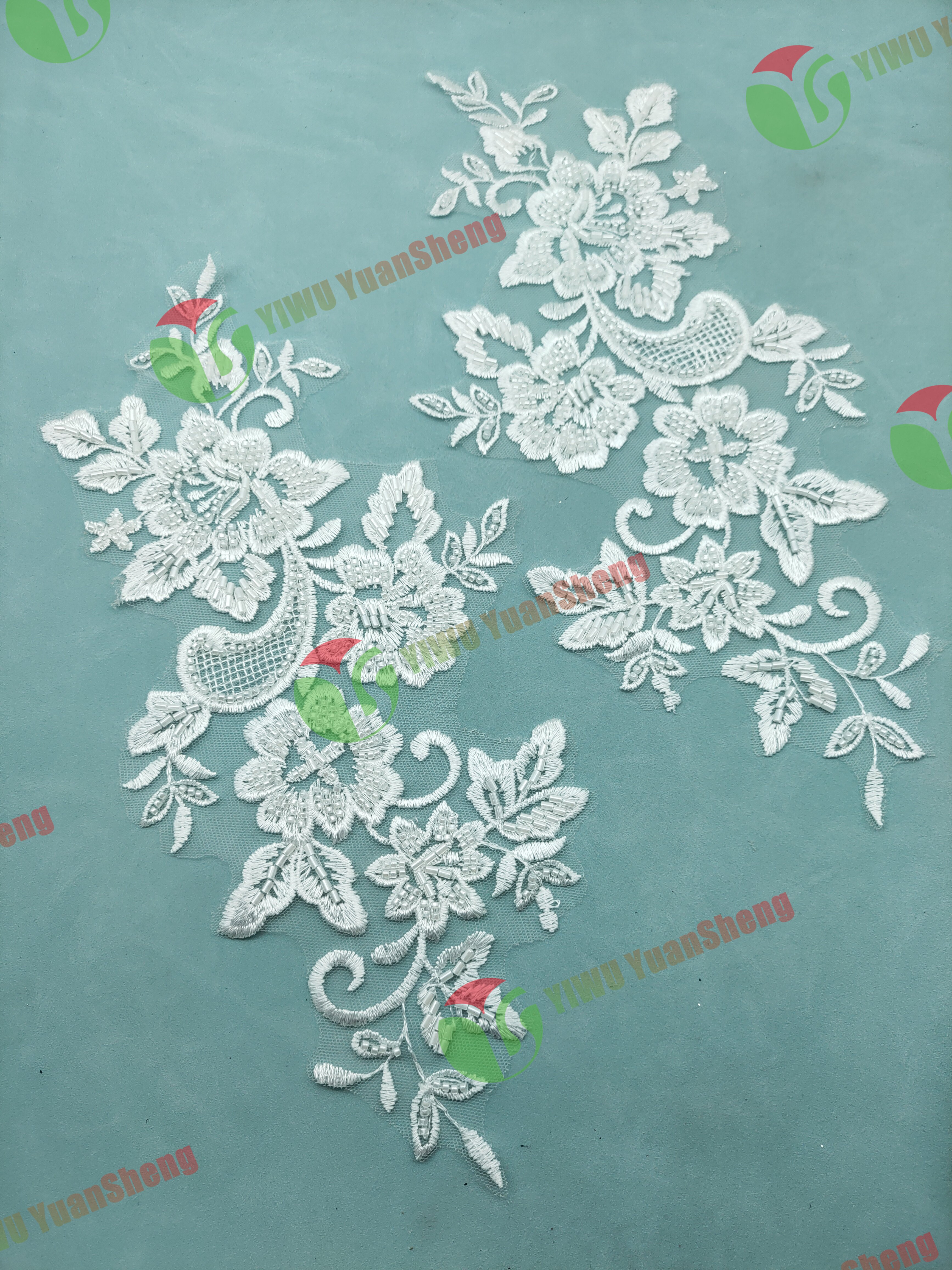 Glass bead mesh lace(pair) YS6090#