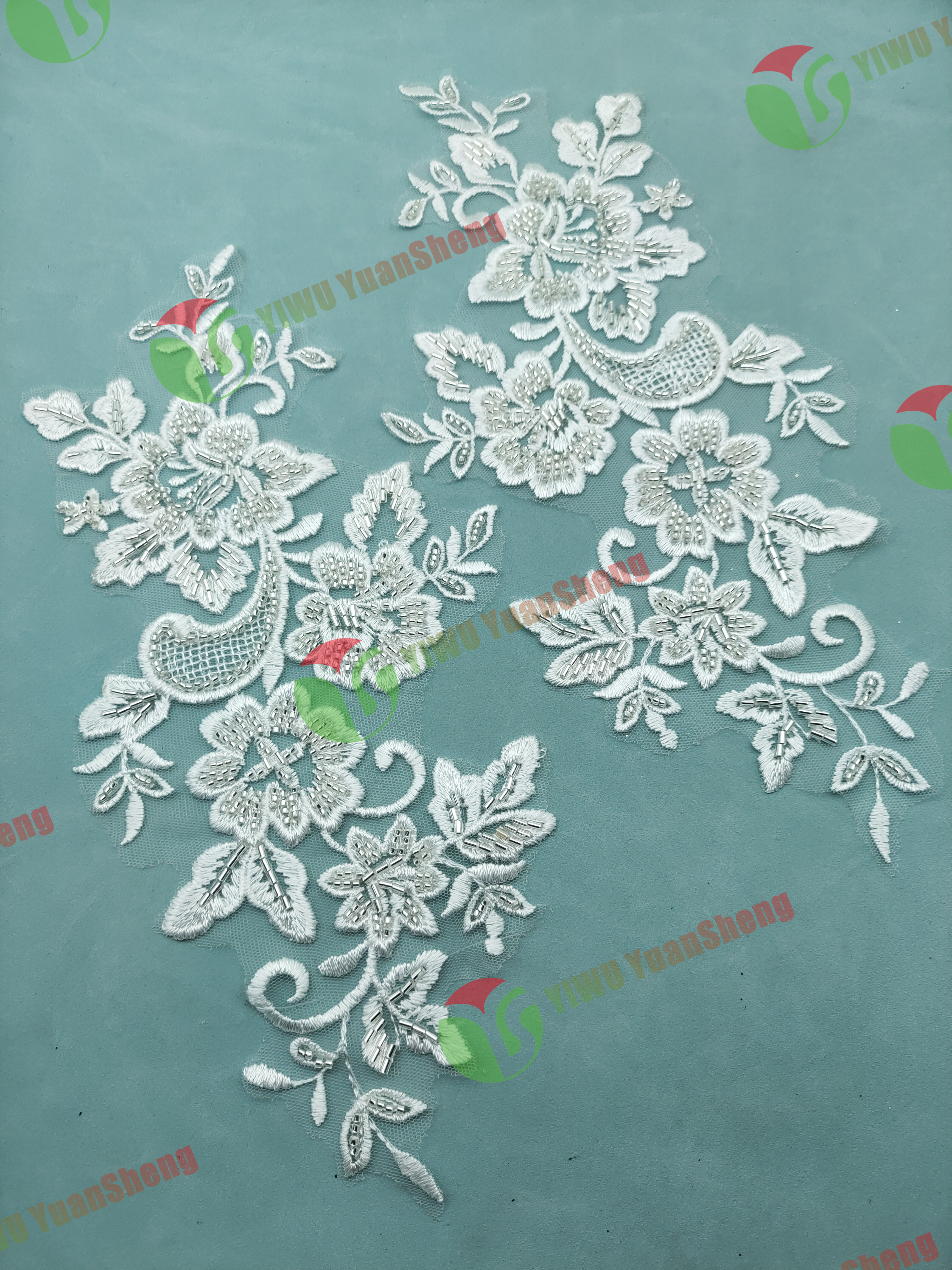 Glass bead mesh lace(pair) YS6090#