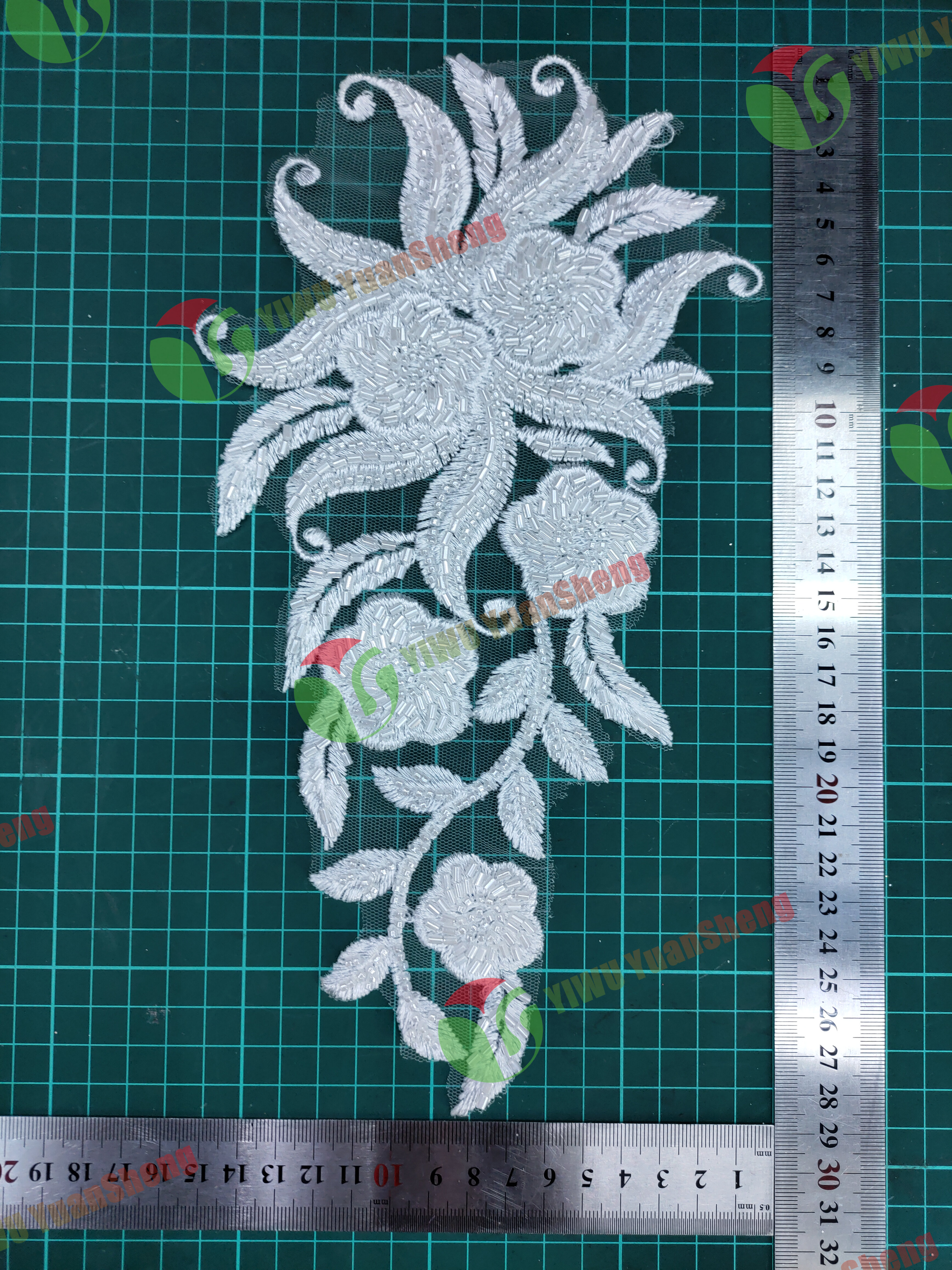 Glass bead mesh lace(pair) YS6093#