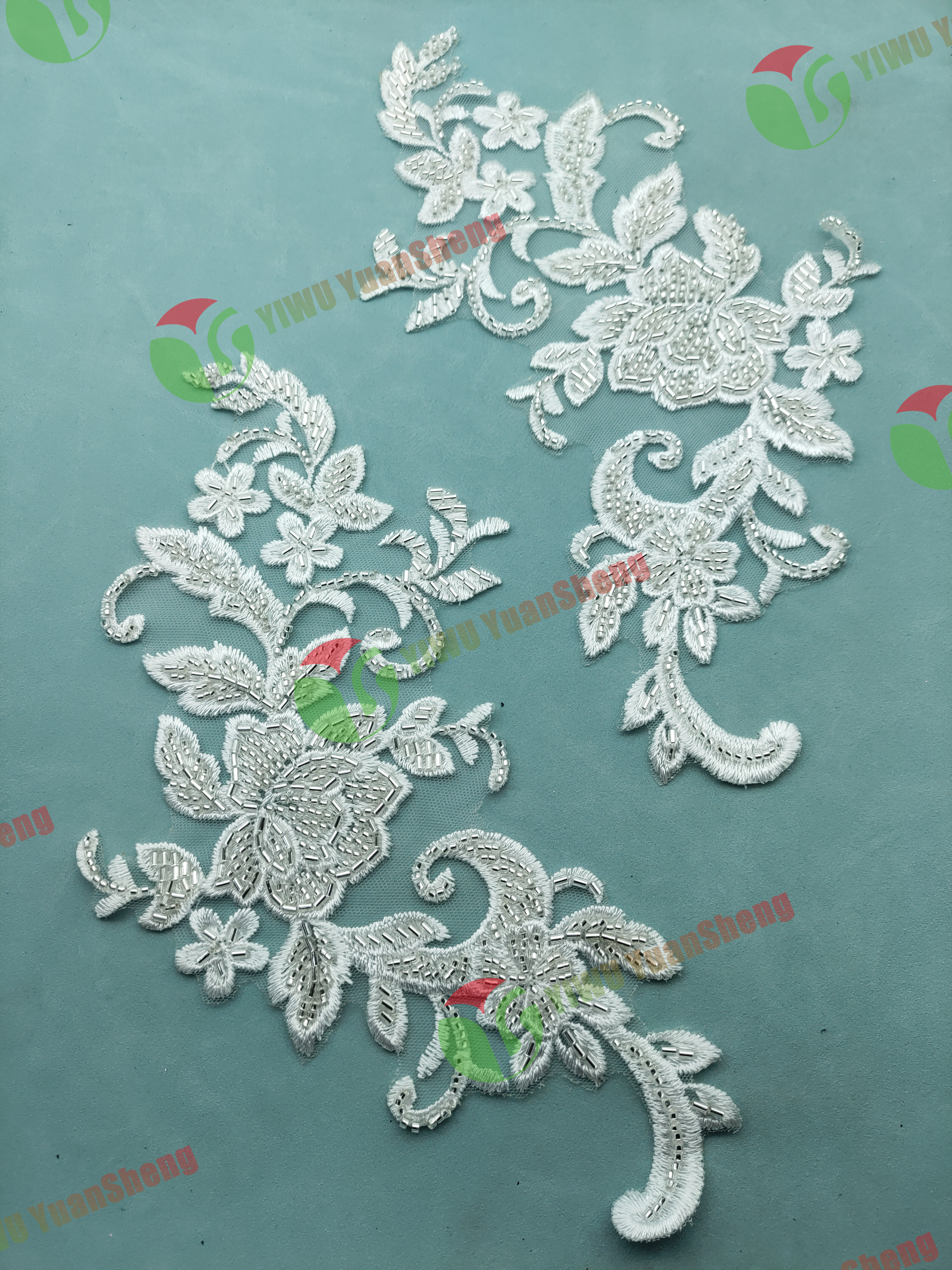 Glass bead mesh lace(pair) YS6097#