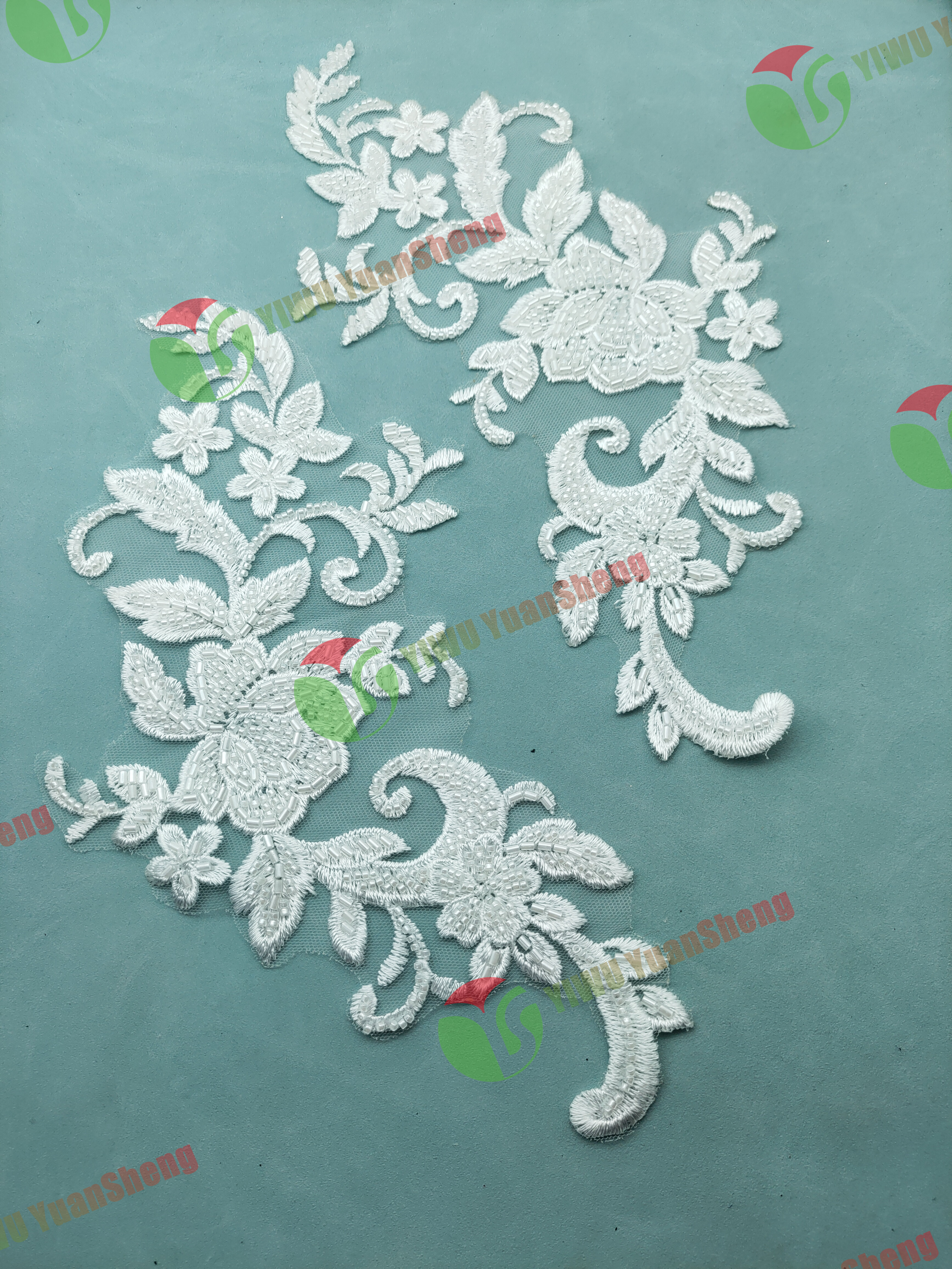 Glass bead mesh lace(pair) YS6097#