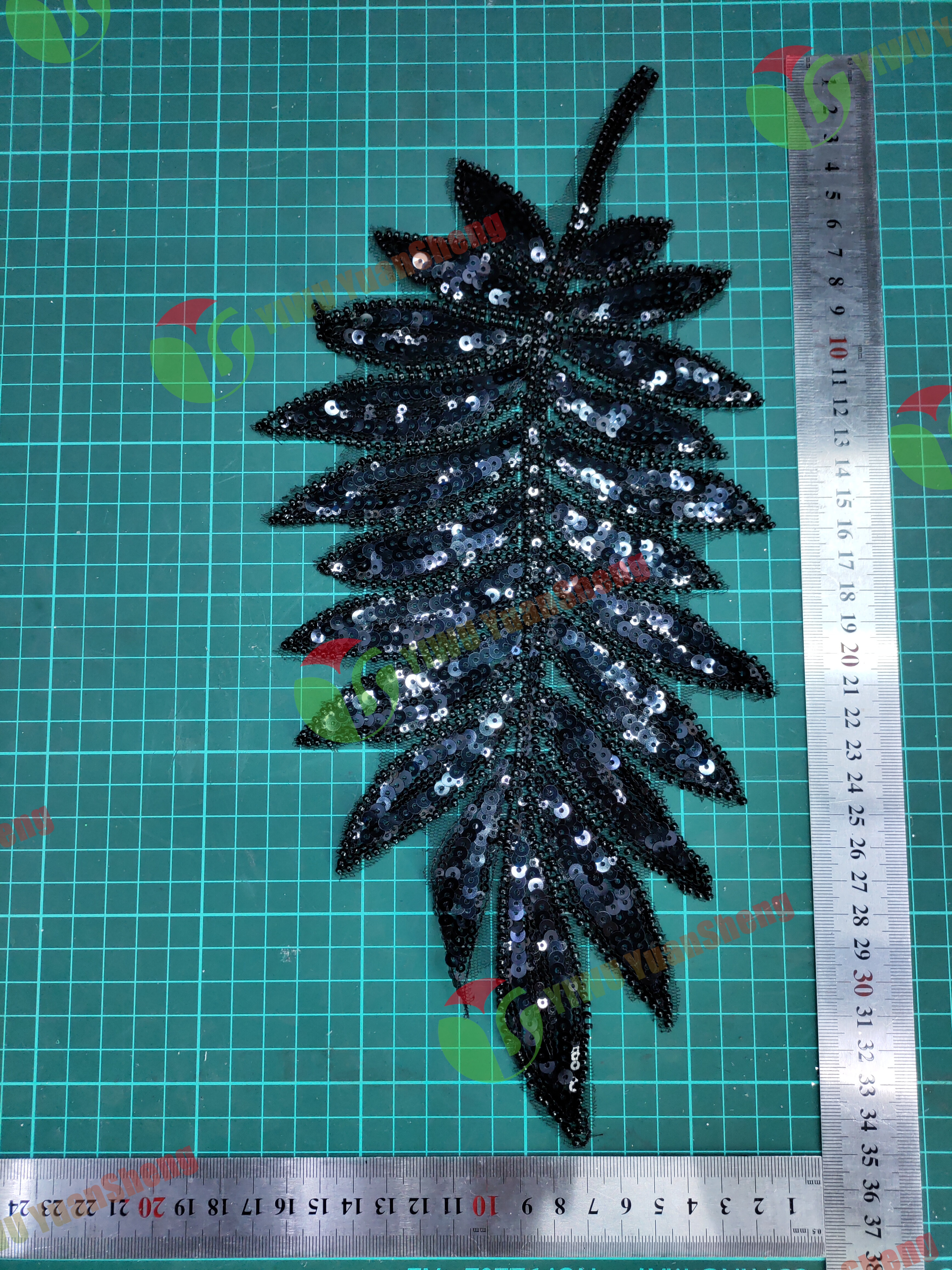 Glass bead mesh lace(pair) YS6100#