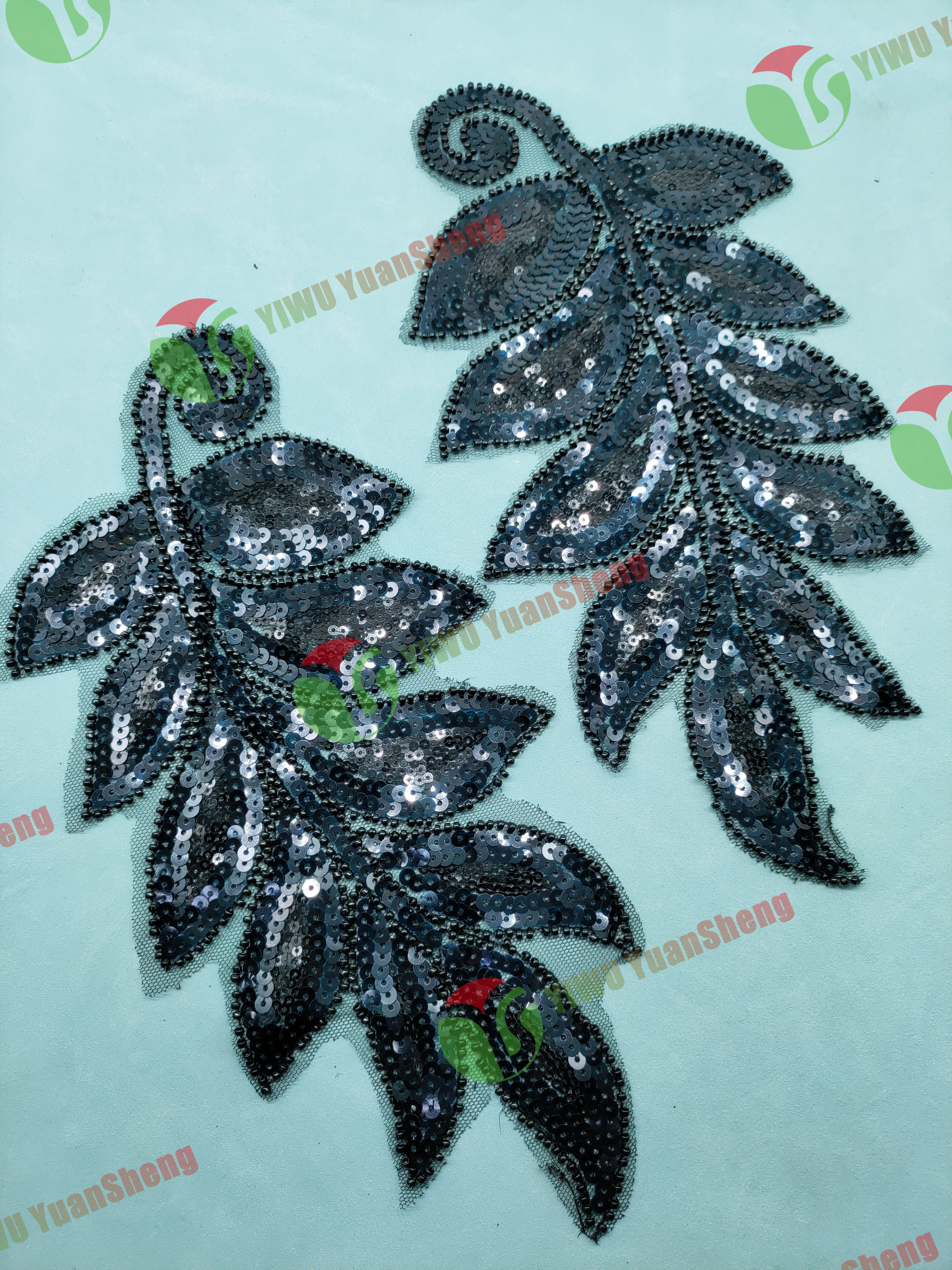 Glass bead mesh lace(pair) YS6103#