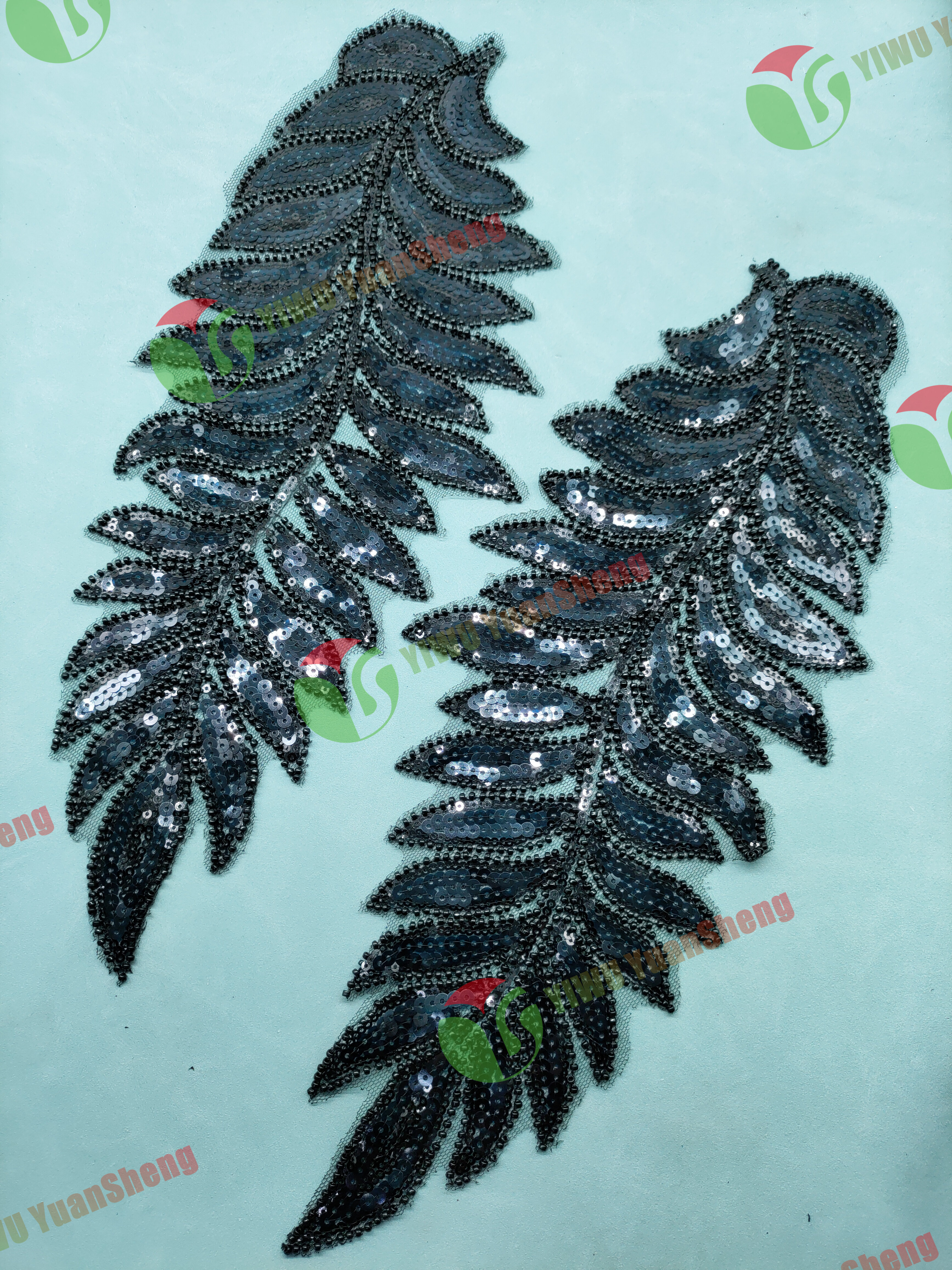 Glass bead mesh lace(pair) YS6106#