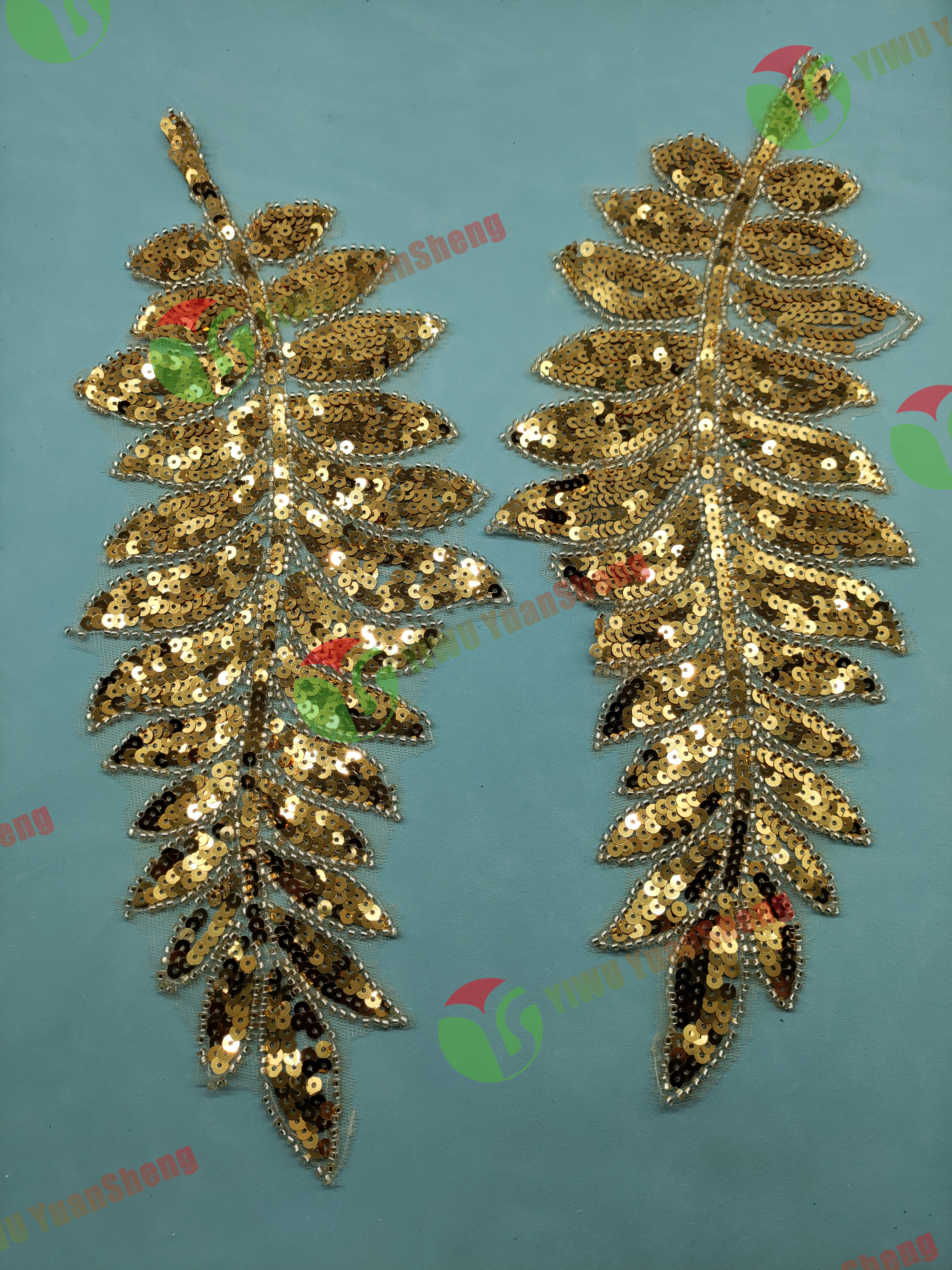 Glass bead mesh lace(pair) YS6109#