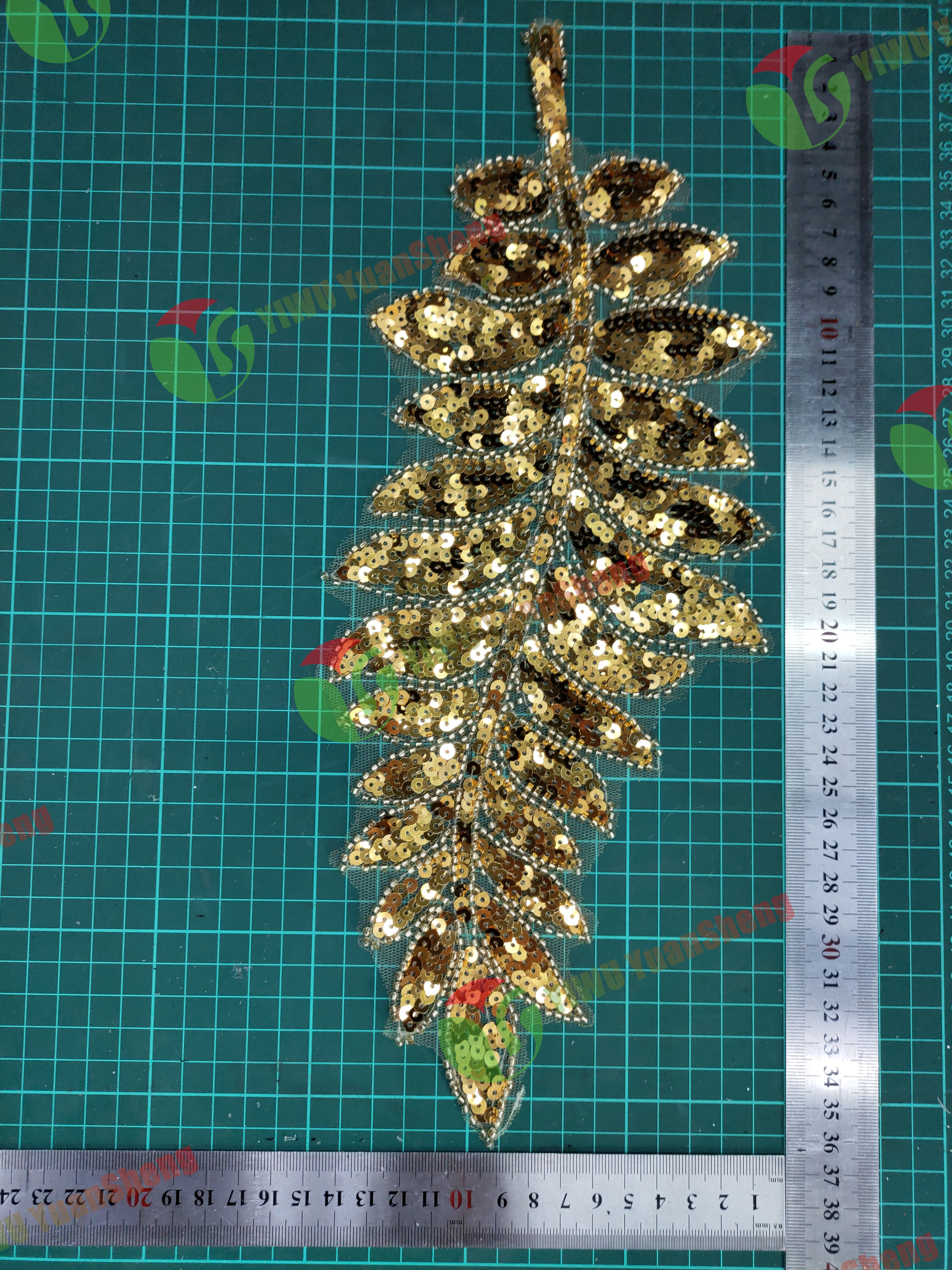 Glass bead mesh lace(pair) YS6109#