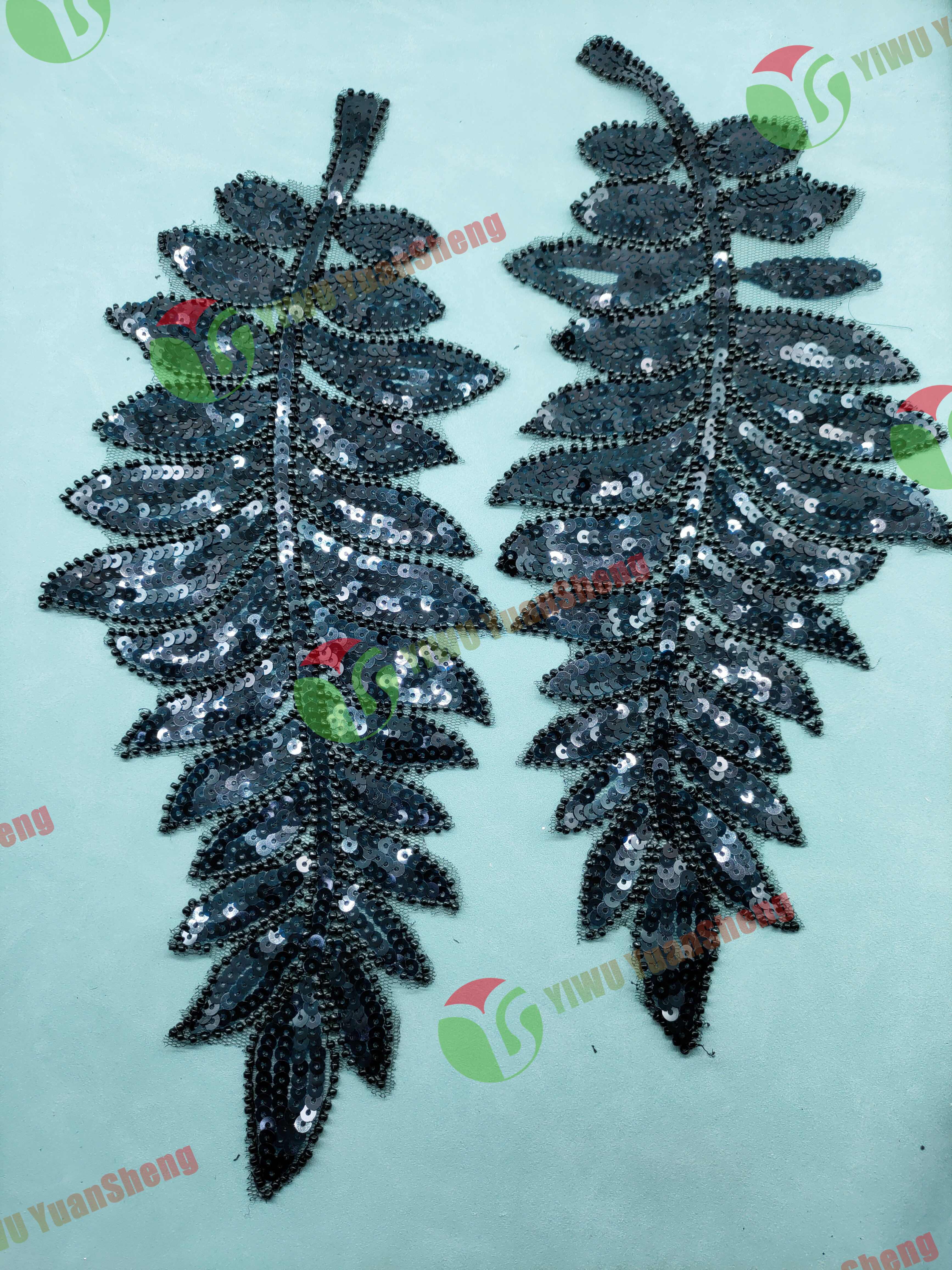 Glass bead mesh lace(pair) YS6109#