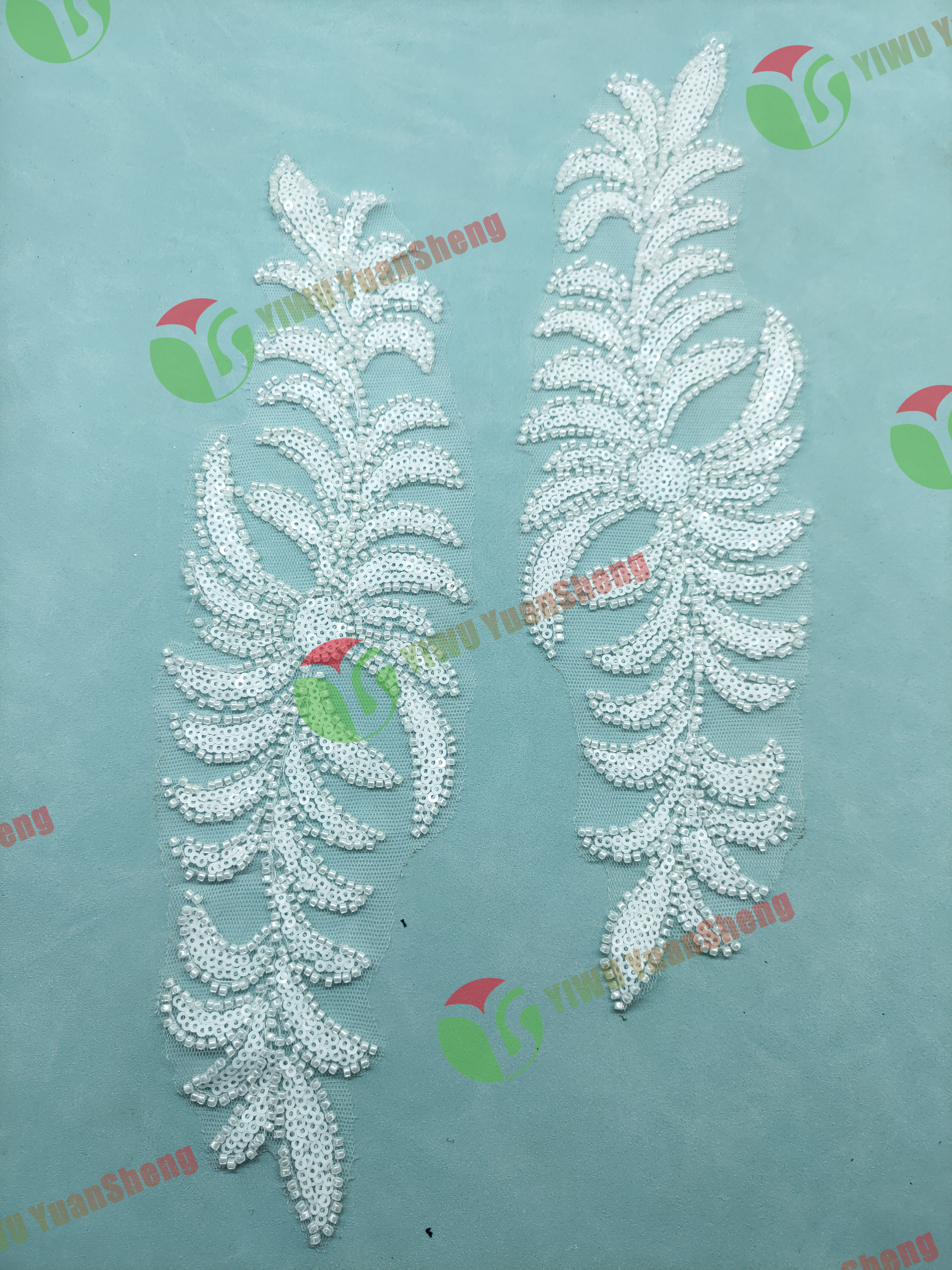 Glass bead mesh lace(pair) YS6114#