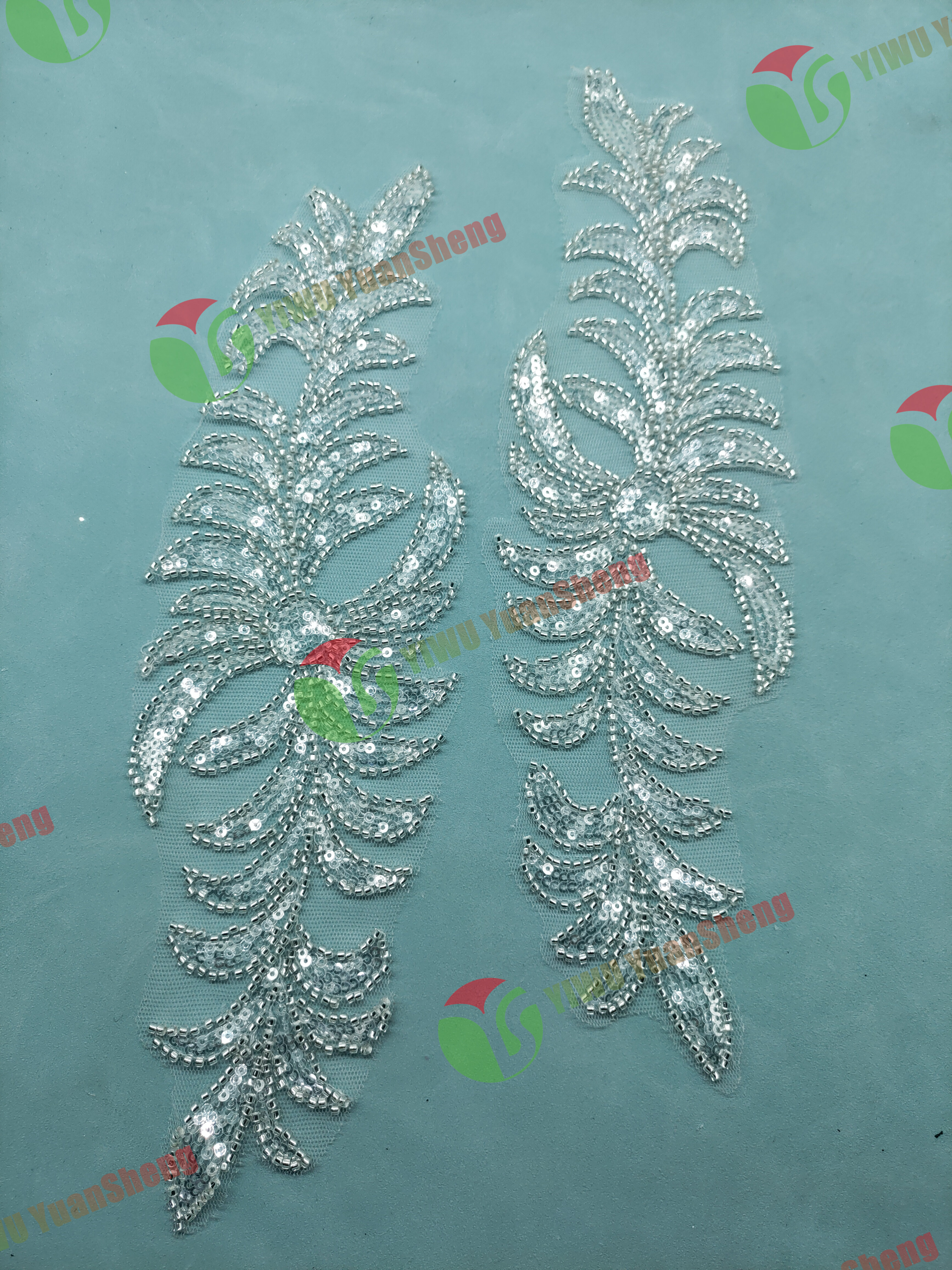 Glass bead mesh lace(pair) YS6114#