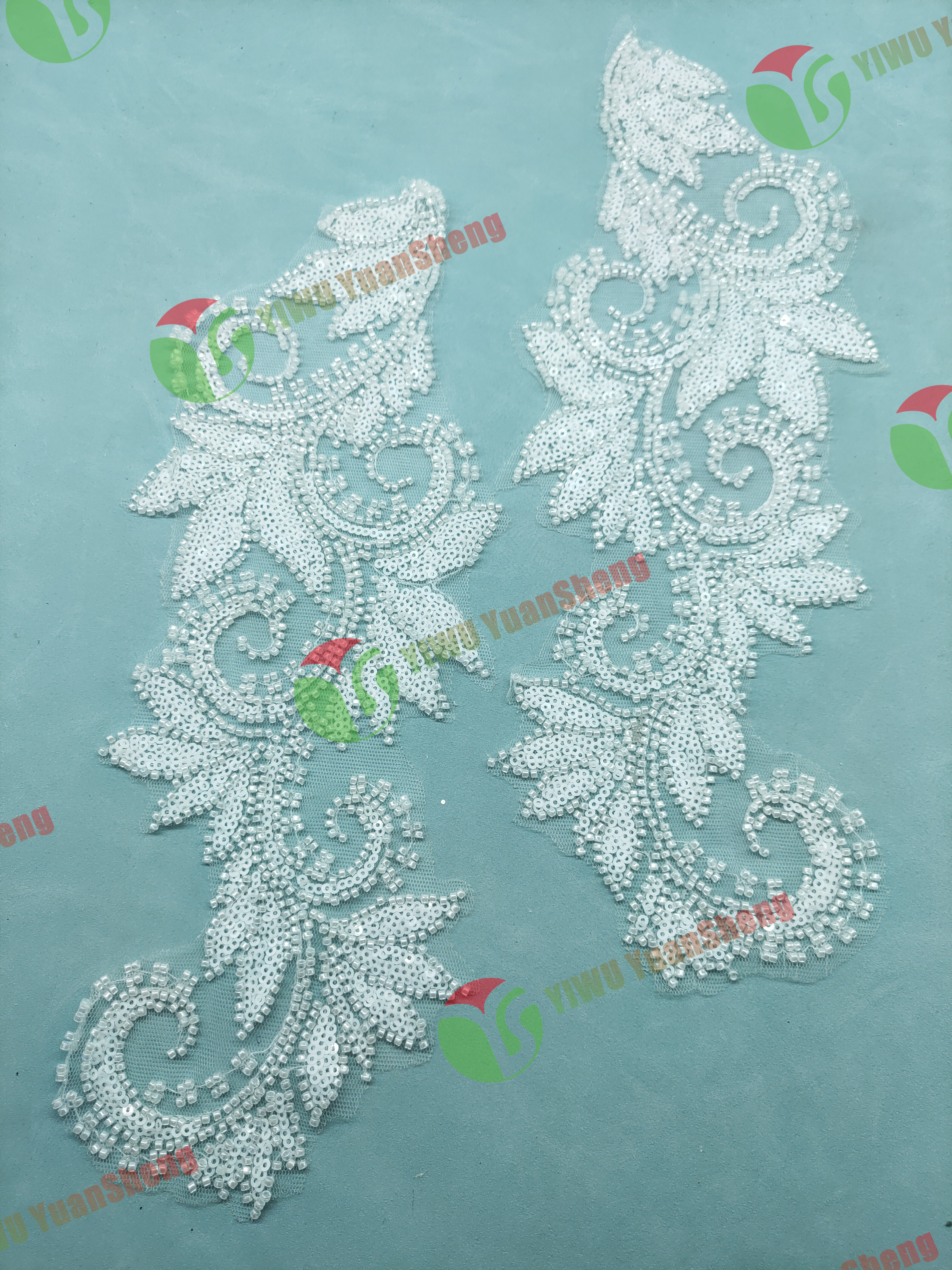 Glass bead mesh lace(pair) YS6119#