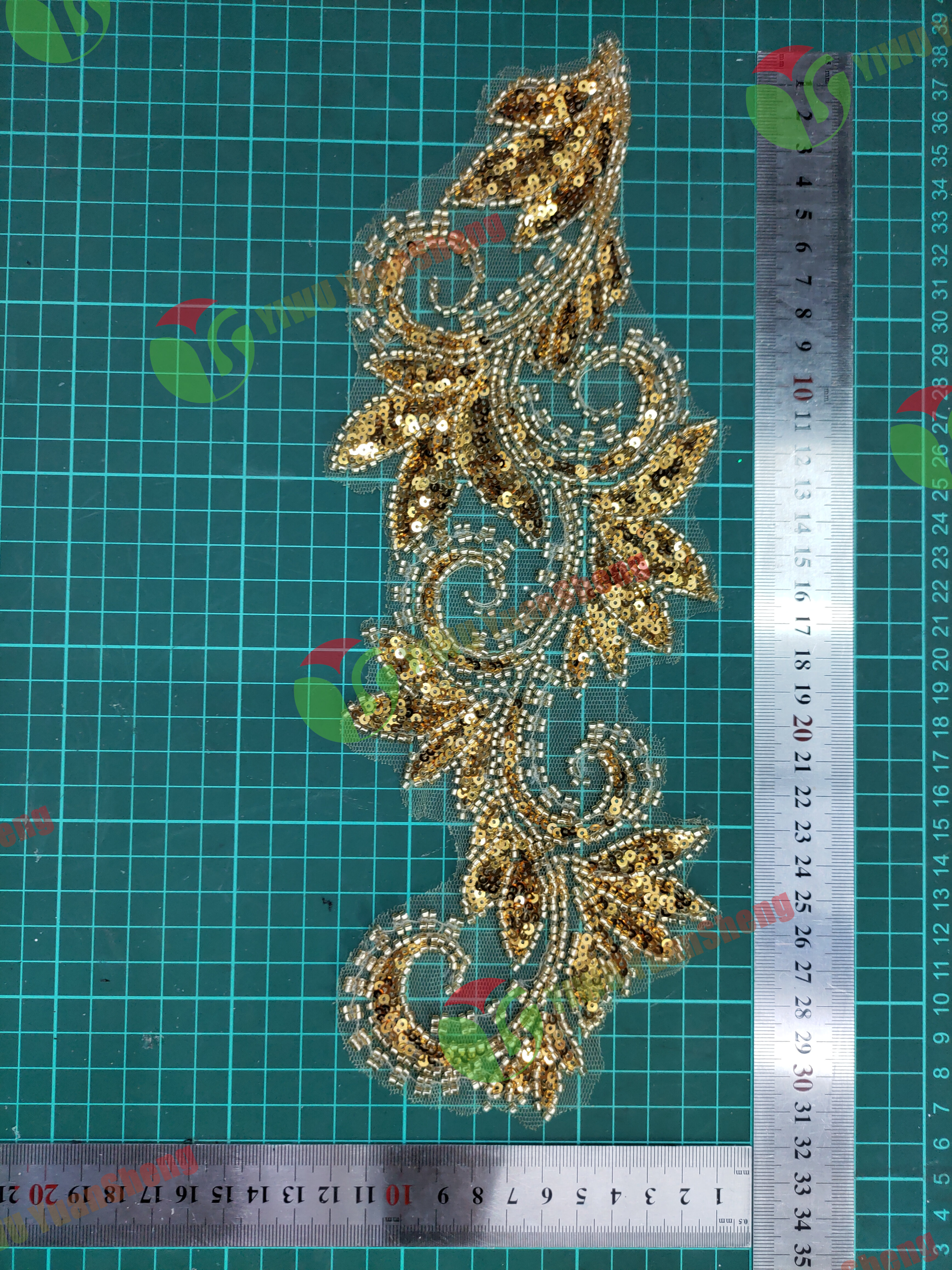 Glass bead mesh lace(pair) YS6119#