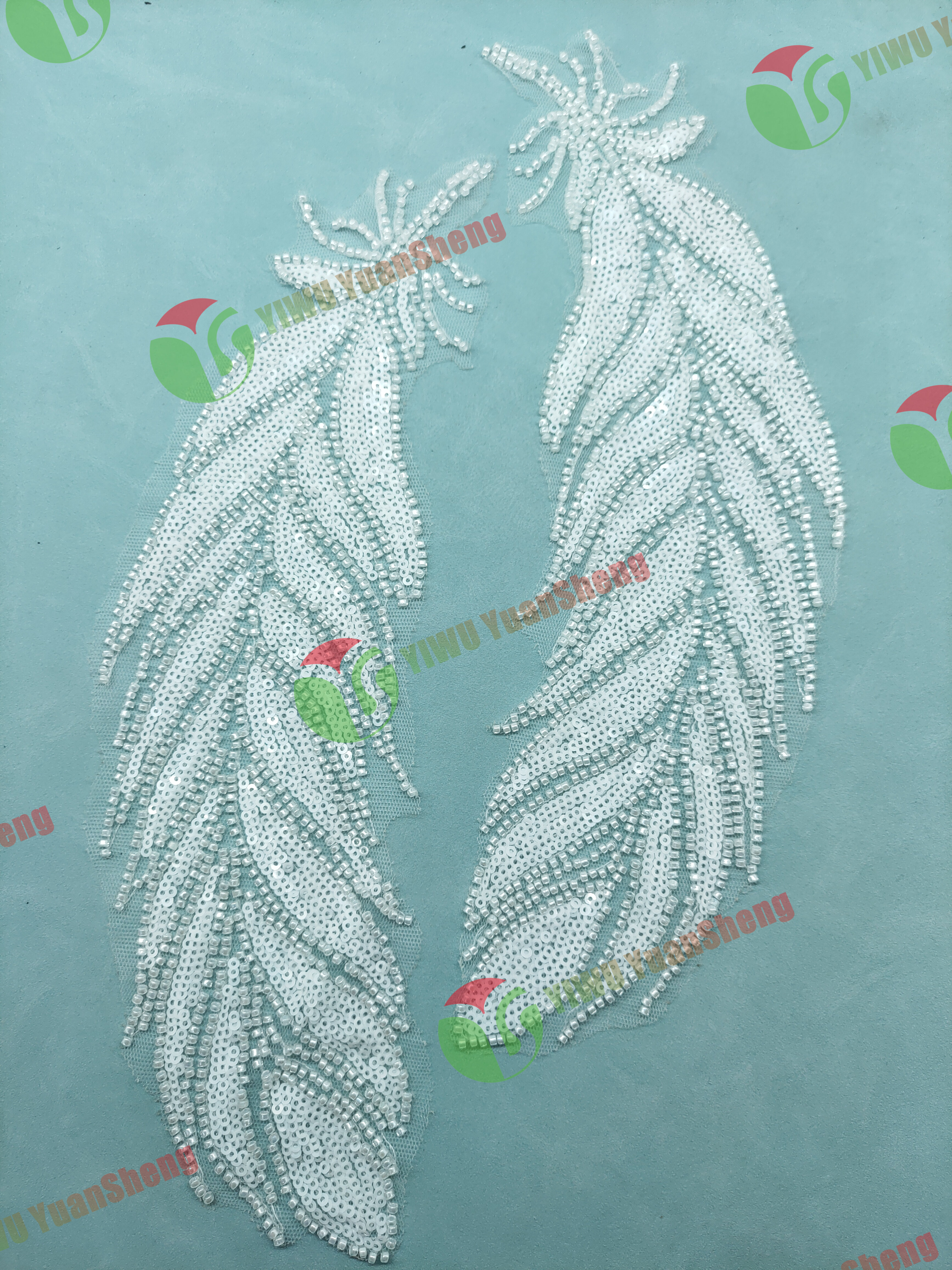 Glass bead mesh lace(pair) YS6122#