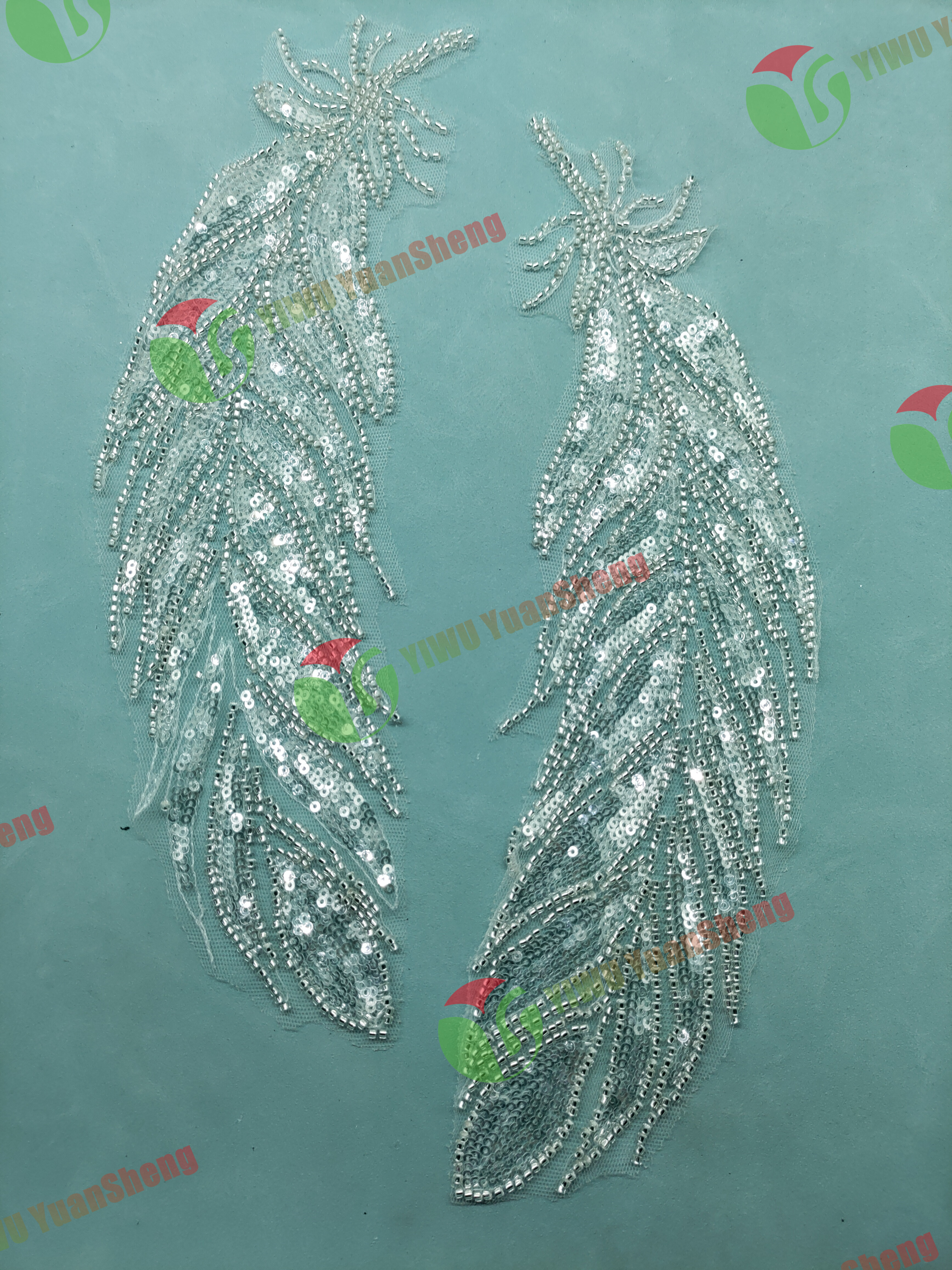 Glass bead mesh lace(pair) YS6122#