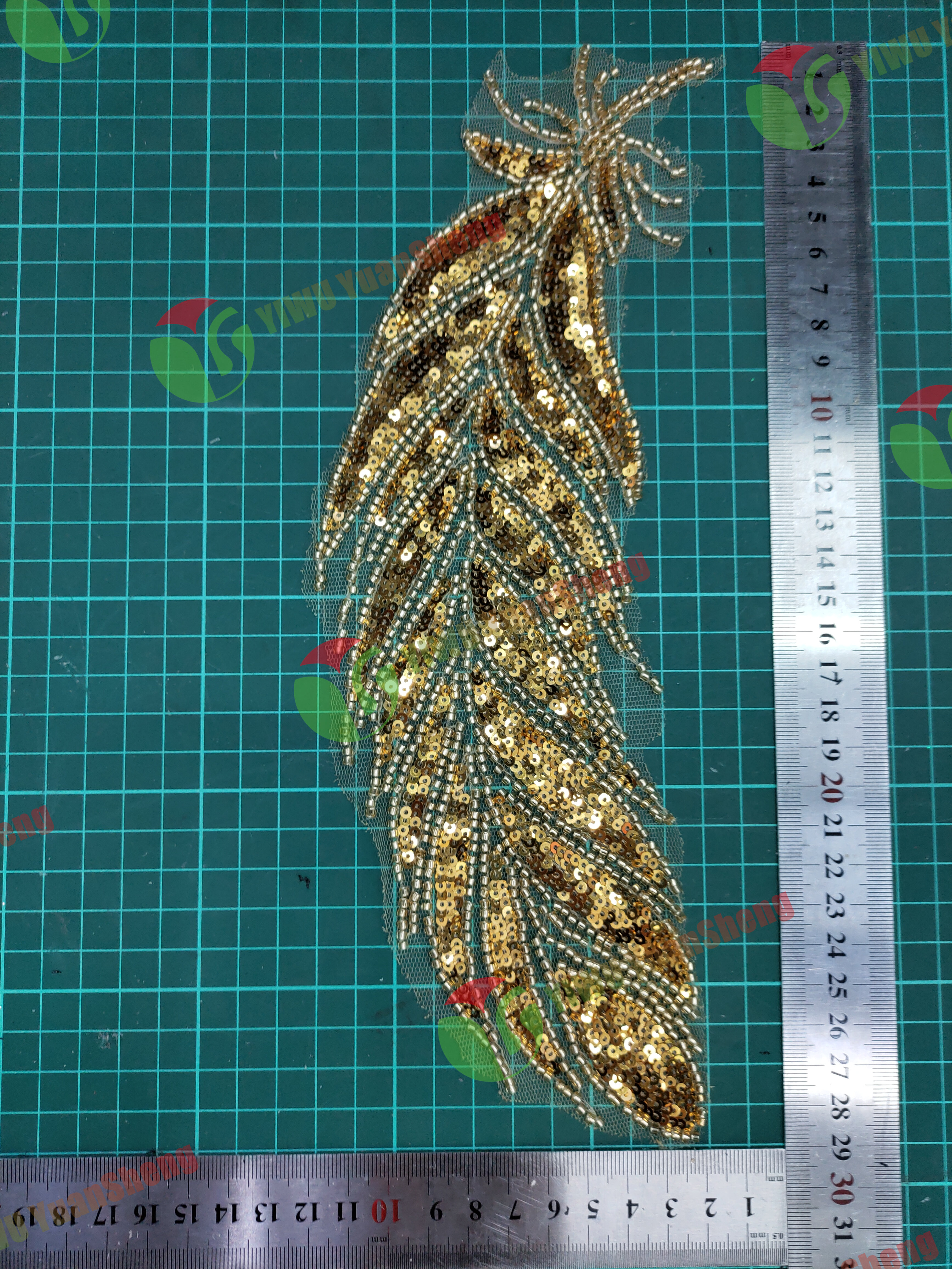 Glass bead mesh lace(pair) YS6122#