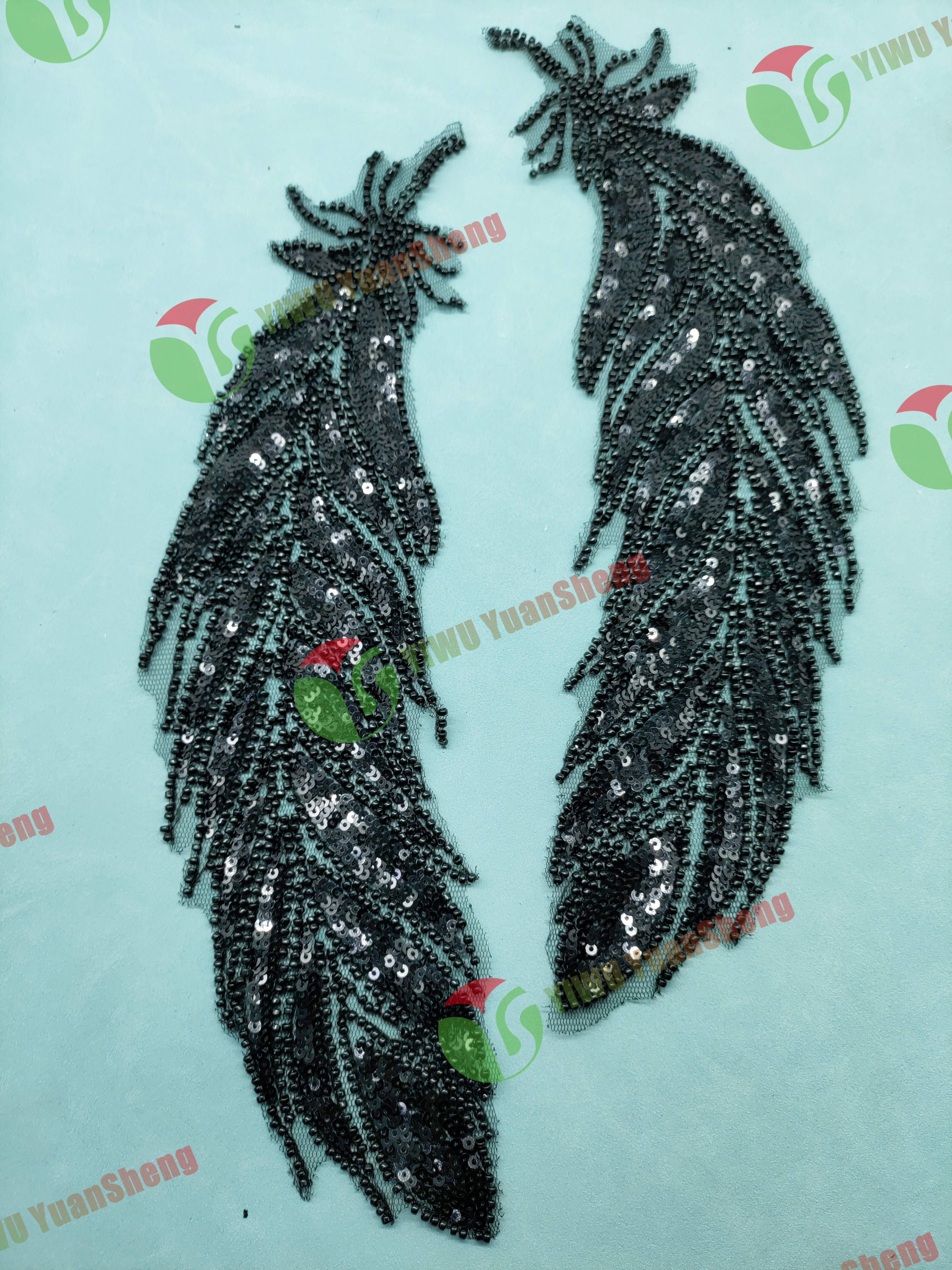 Glass bead mesh lace(pair) YS6122#