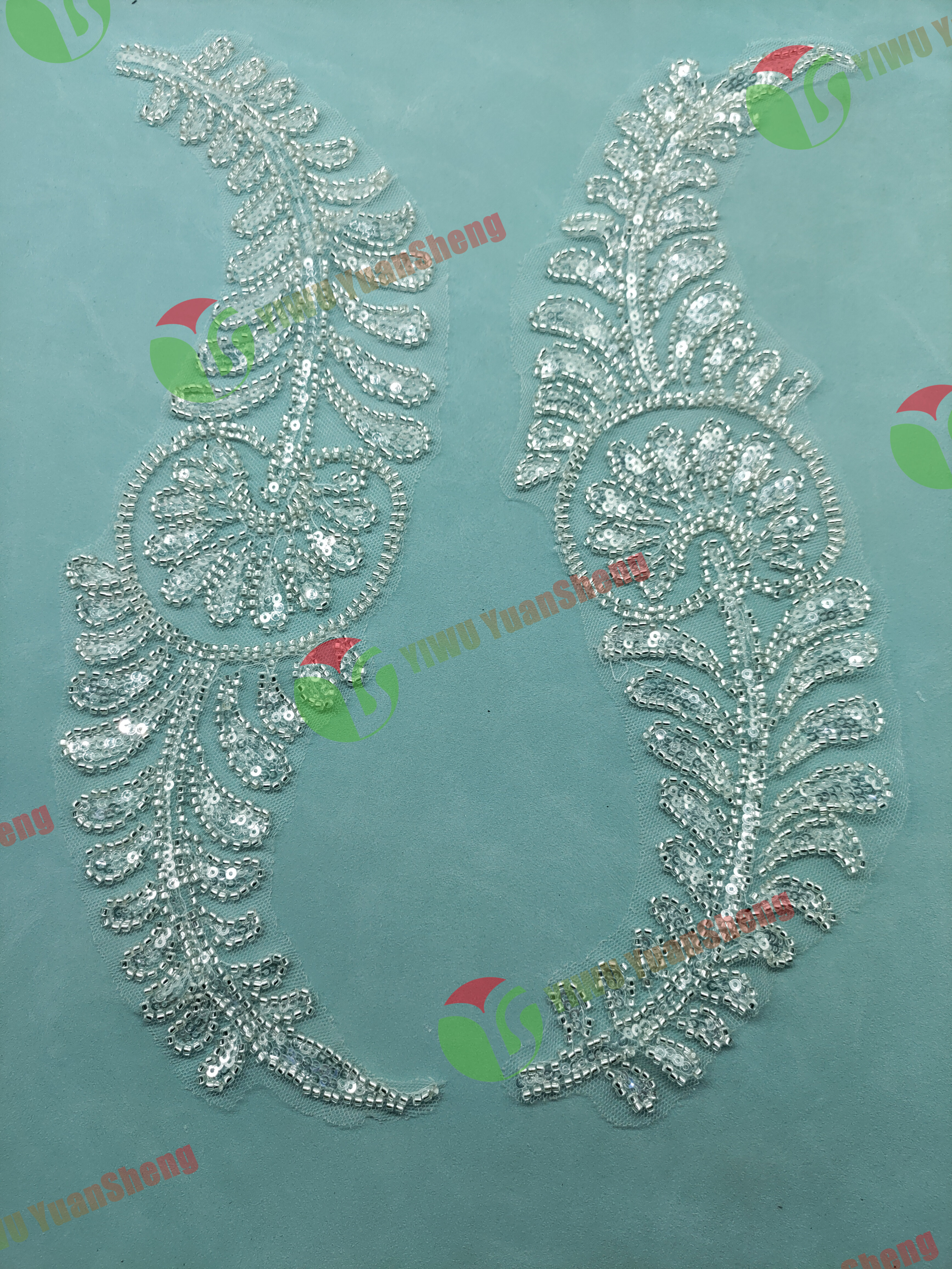 Glass bead mesh lace(pair) YS6124#