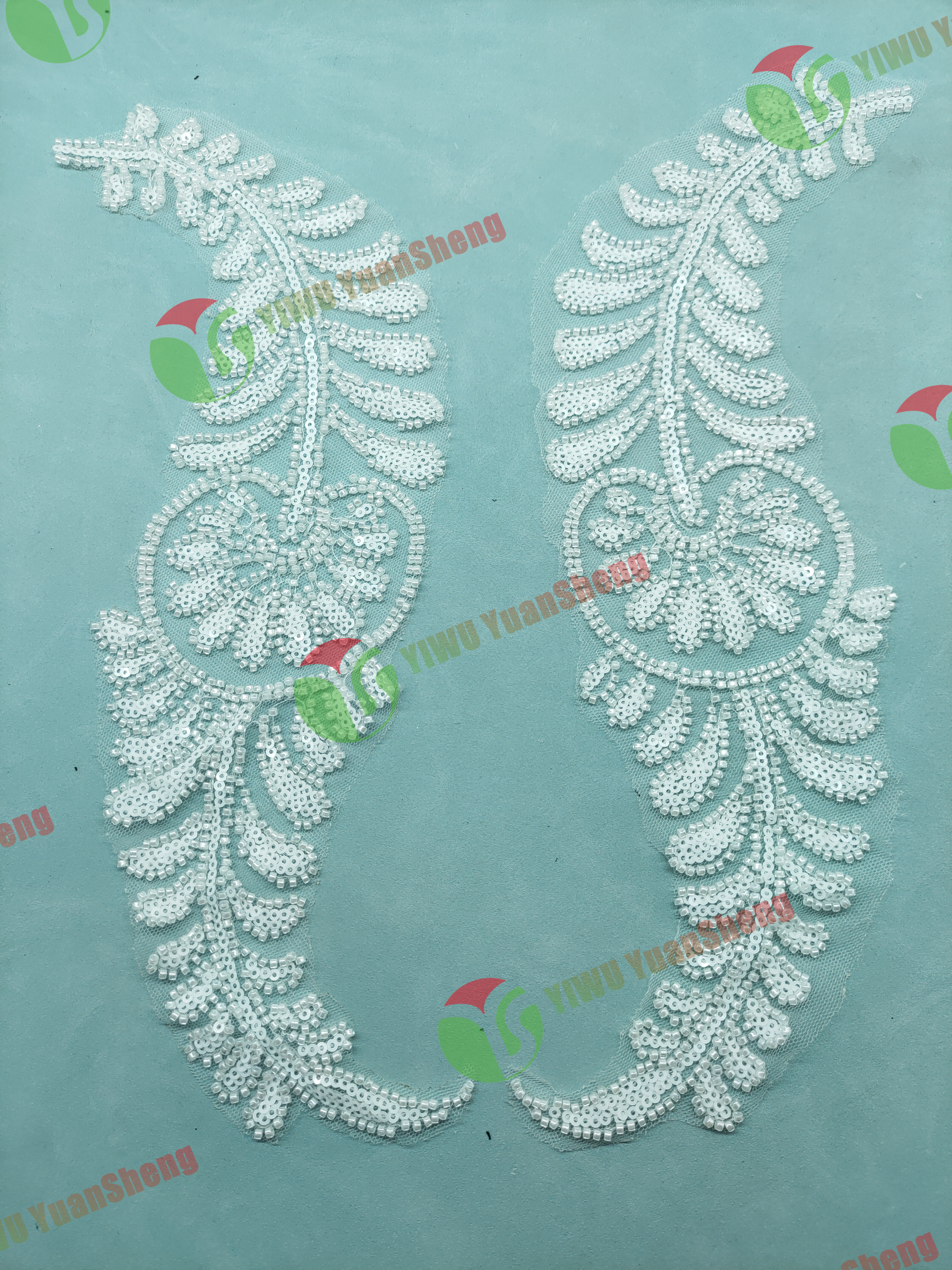 Glass bead mesh lace(pair) YS6124#