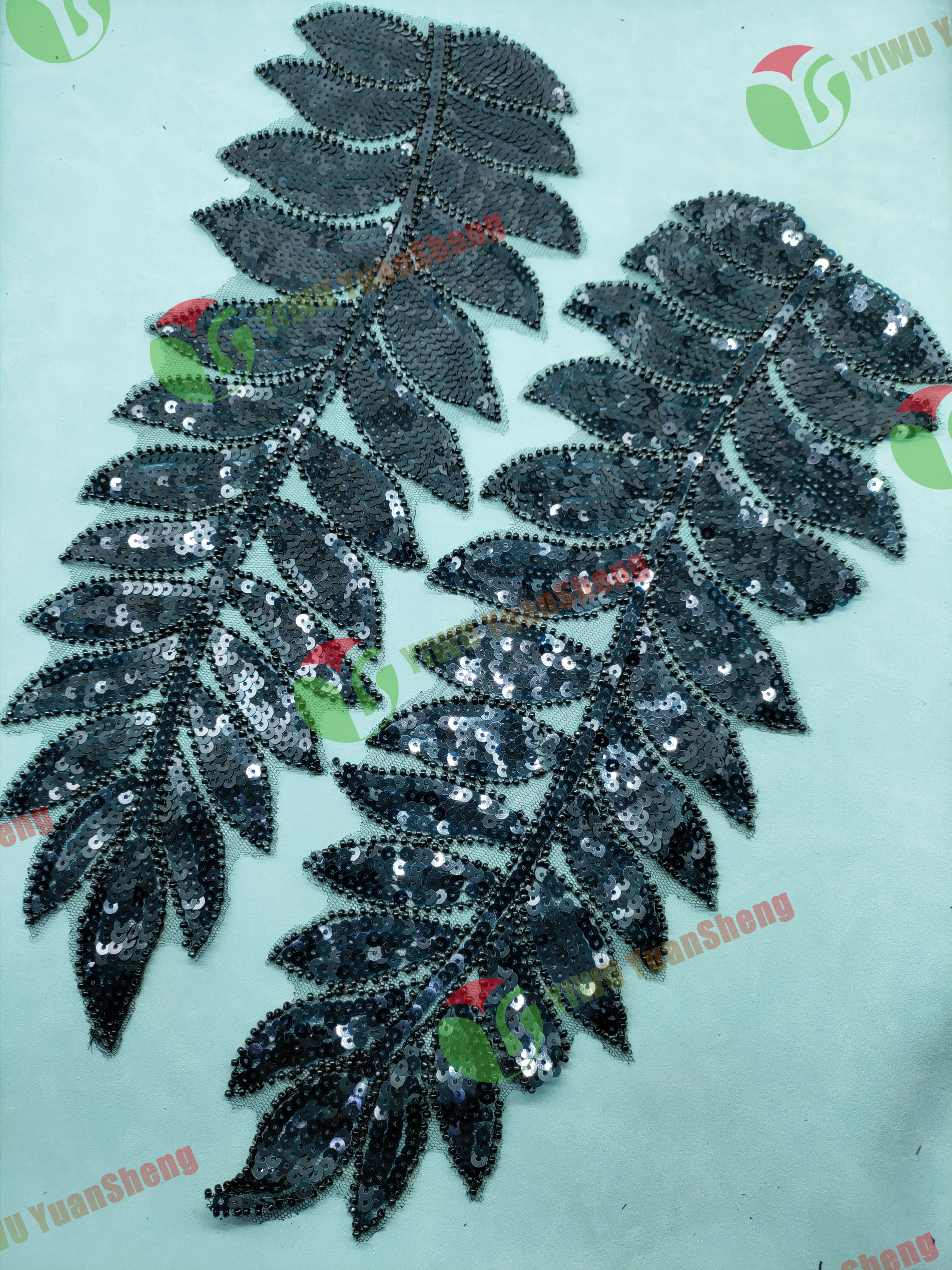 Glass bead mesh lace(pair) YS6127#