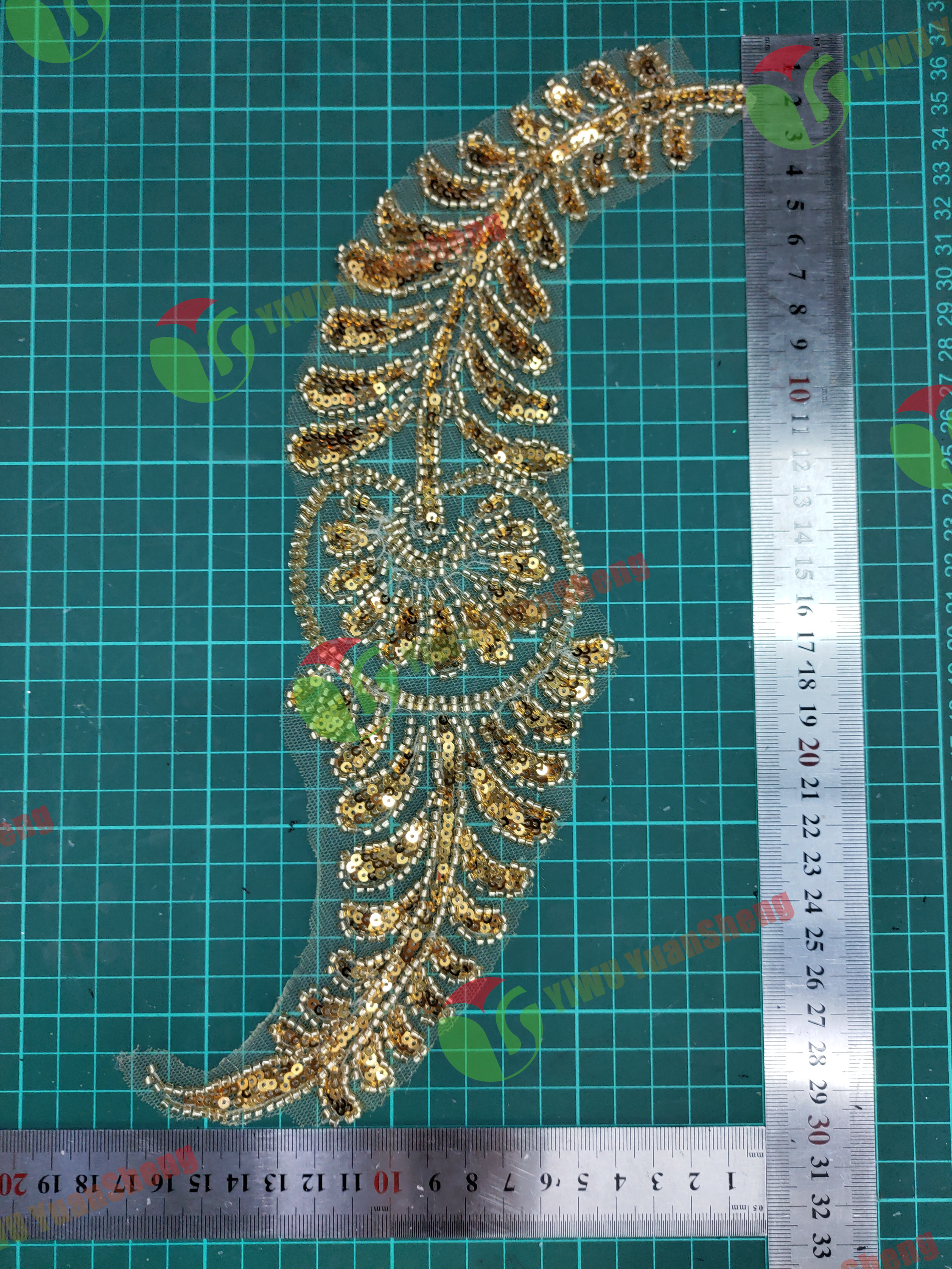 Glass bead mesh lace(pair) YS6124#