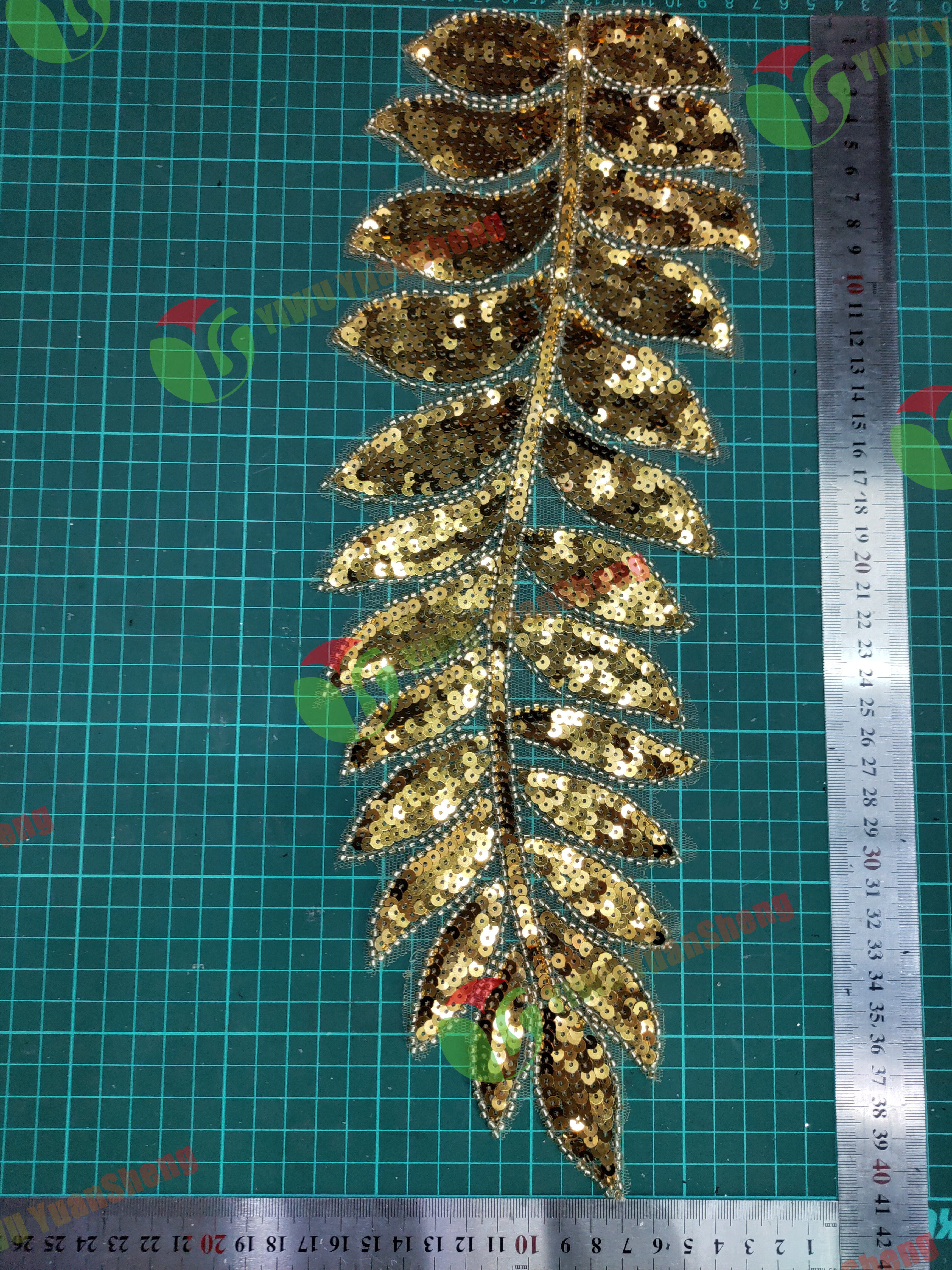 Glass bead mesh lace(pair) YS6127#