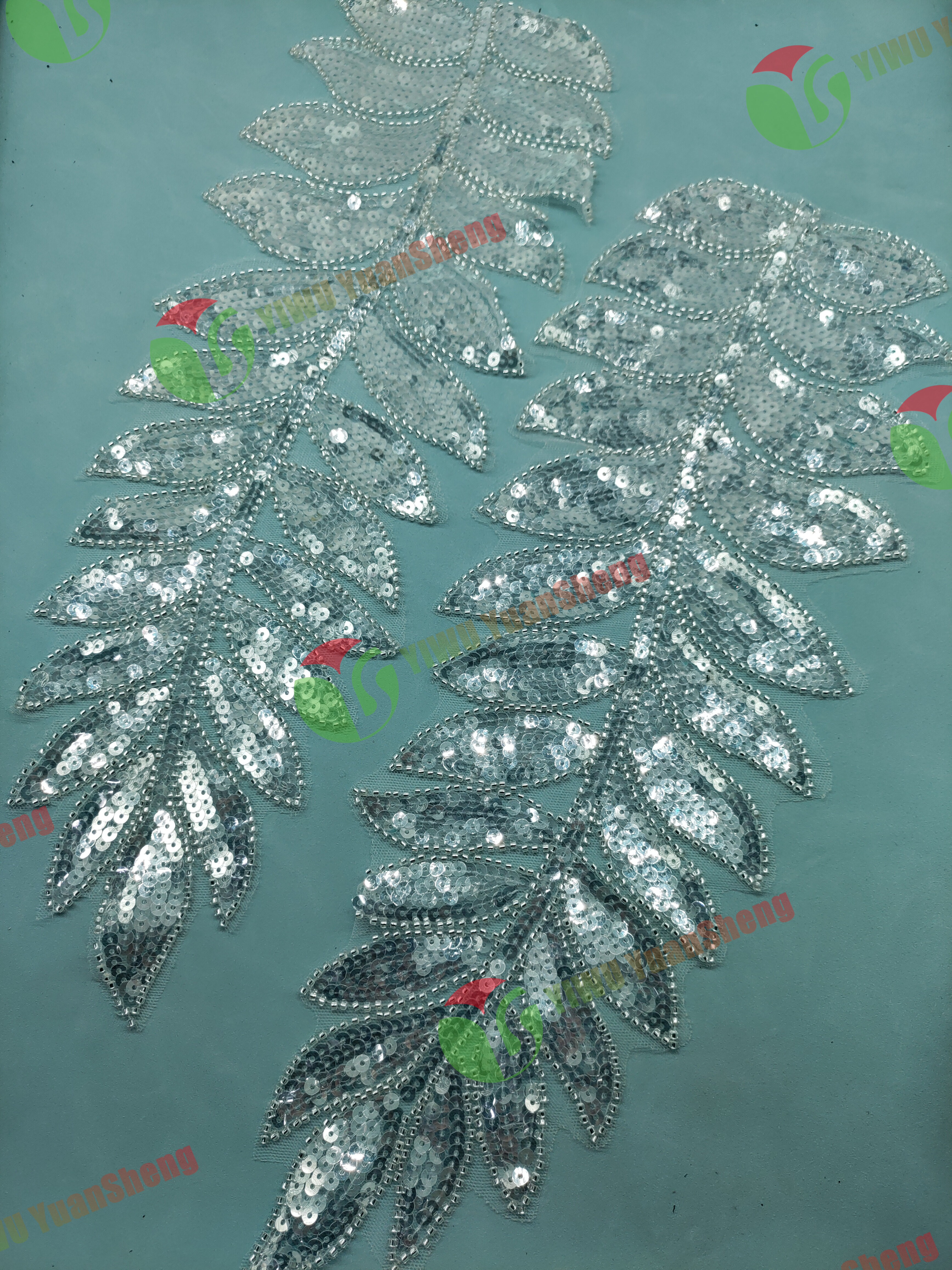 Glass bead mesh lace(pair) YS6127#