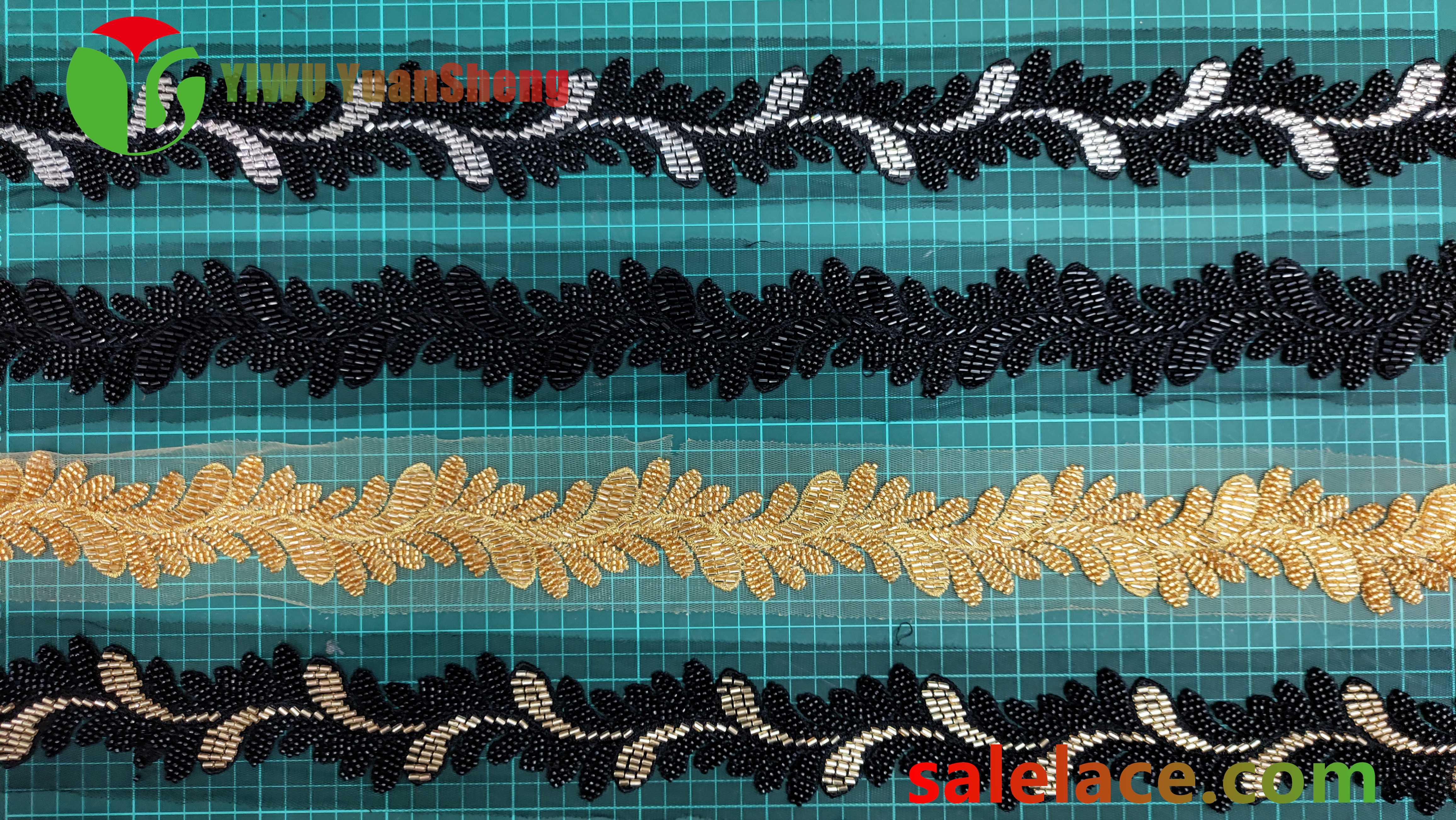 Glass bead mesh lace YS4009#