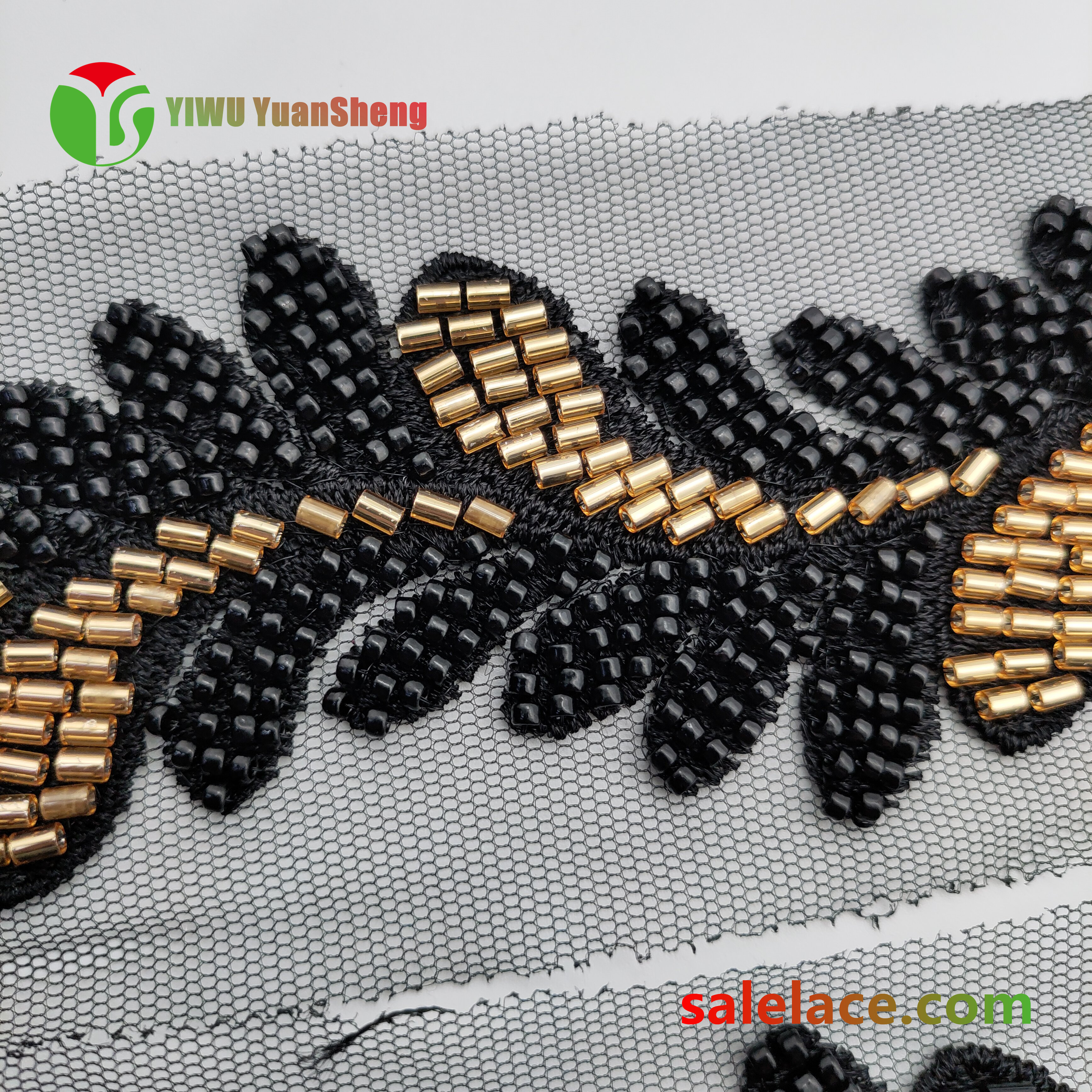 Glass bead mesh lace YS4009#