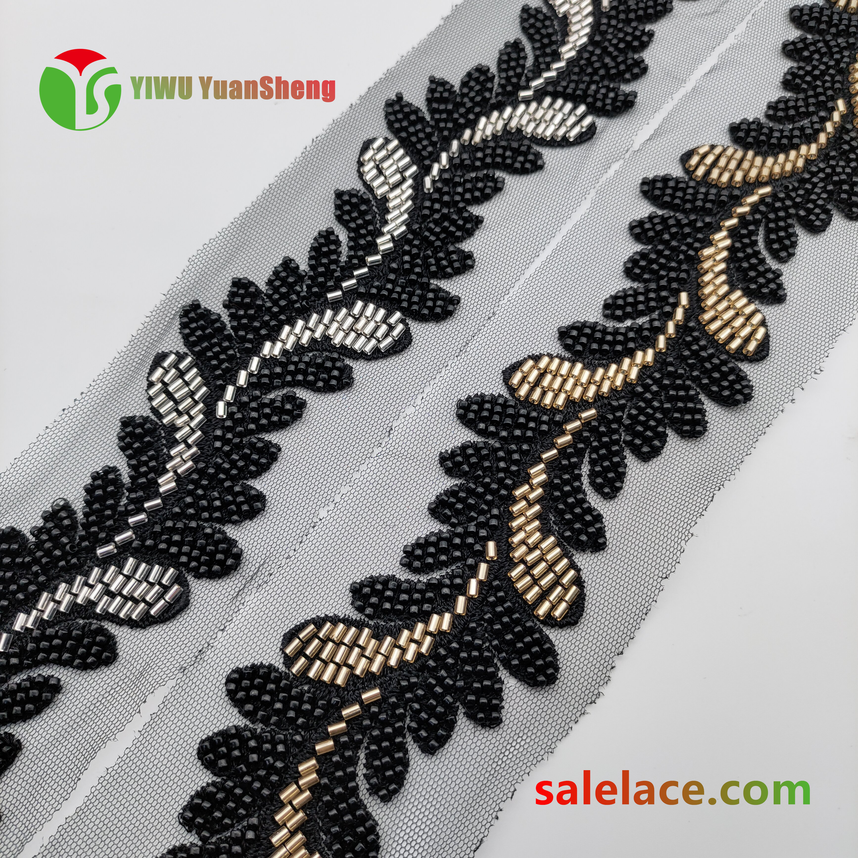 Glass bead mesh lace YS4009#