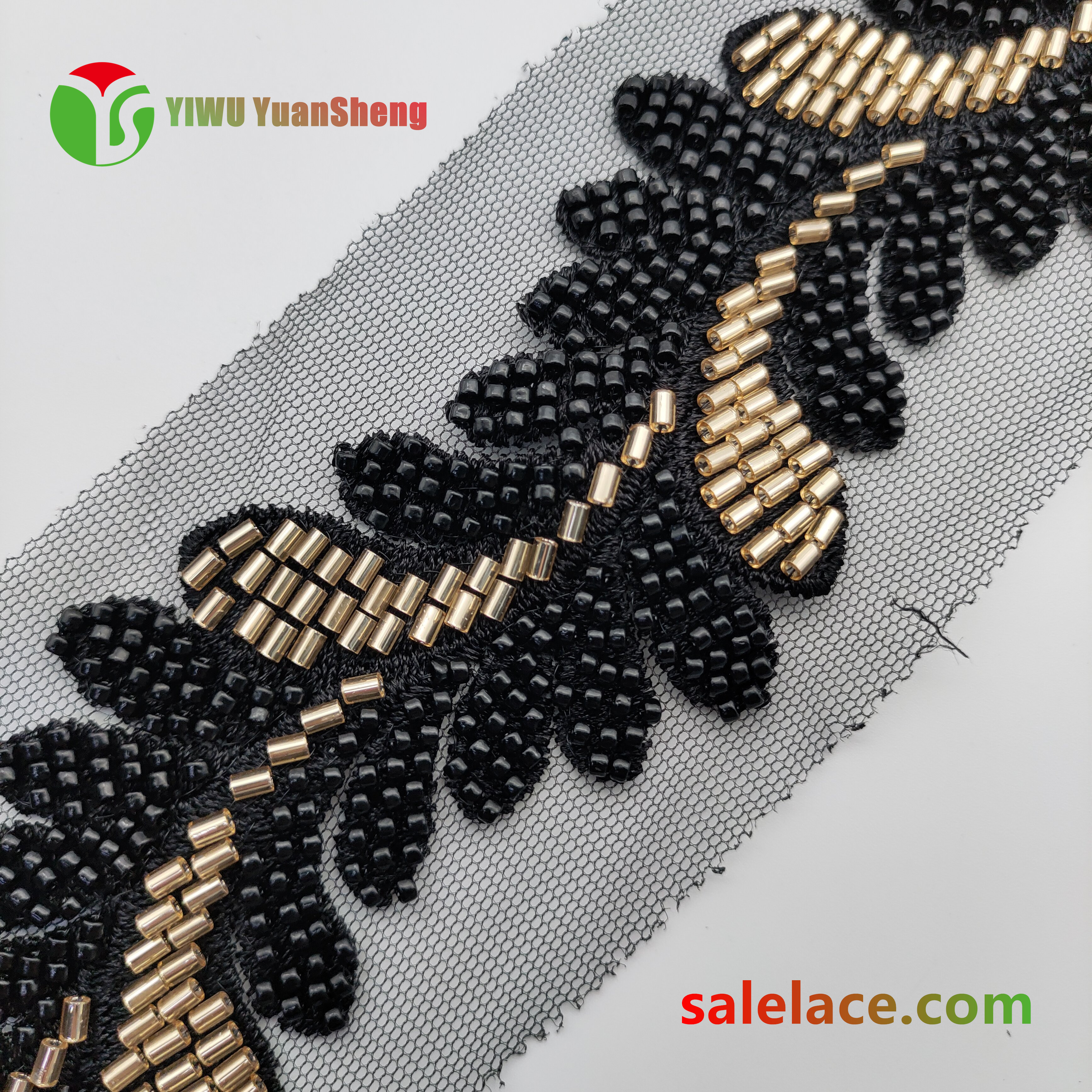 Glass bead mesh lace YS4009#