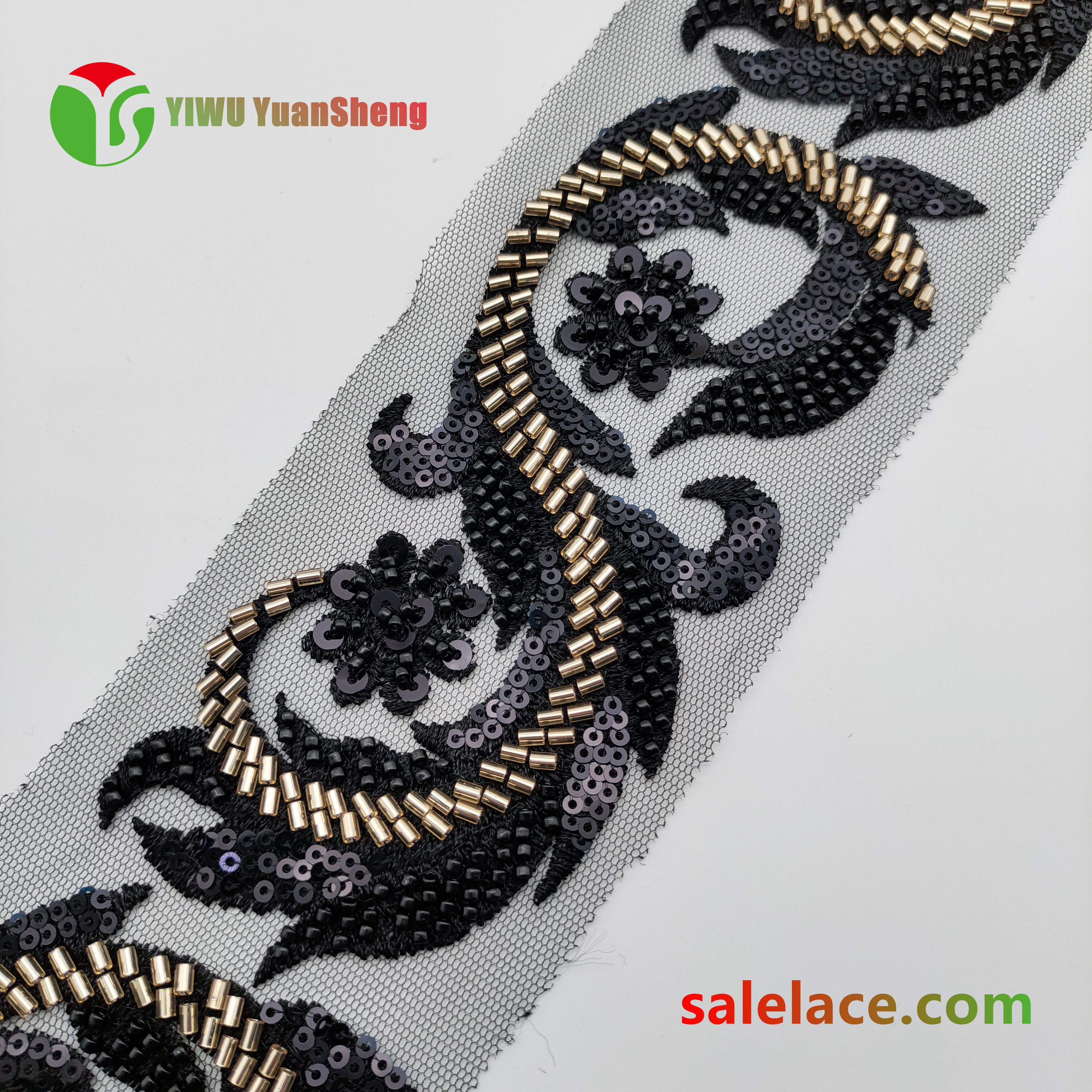 Glass bead mesh lace YS4015#