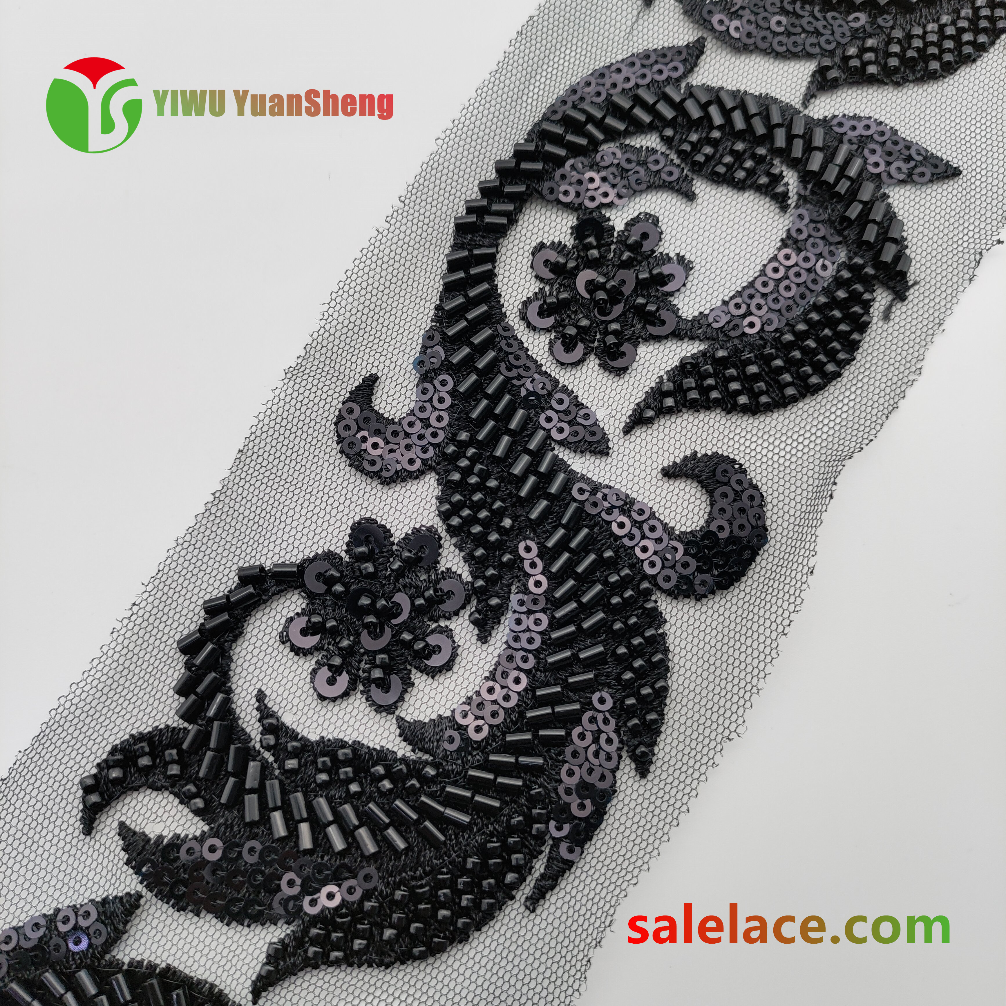 Glass bead mesh lace YS4015#