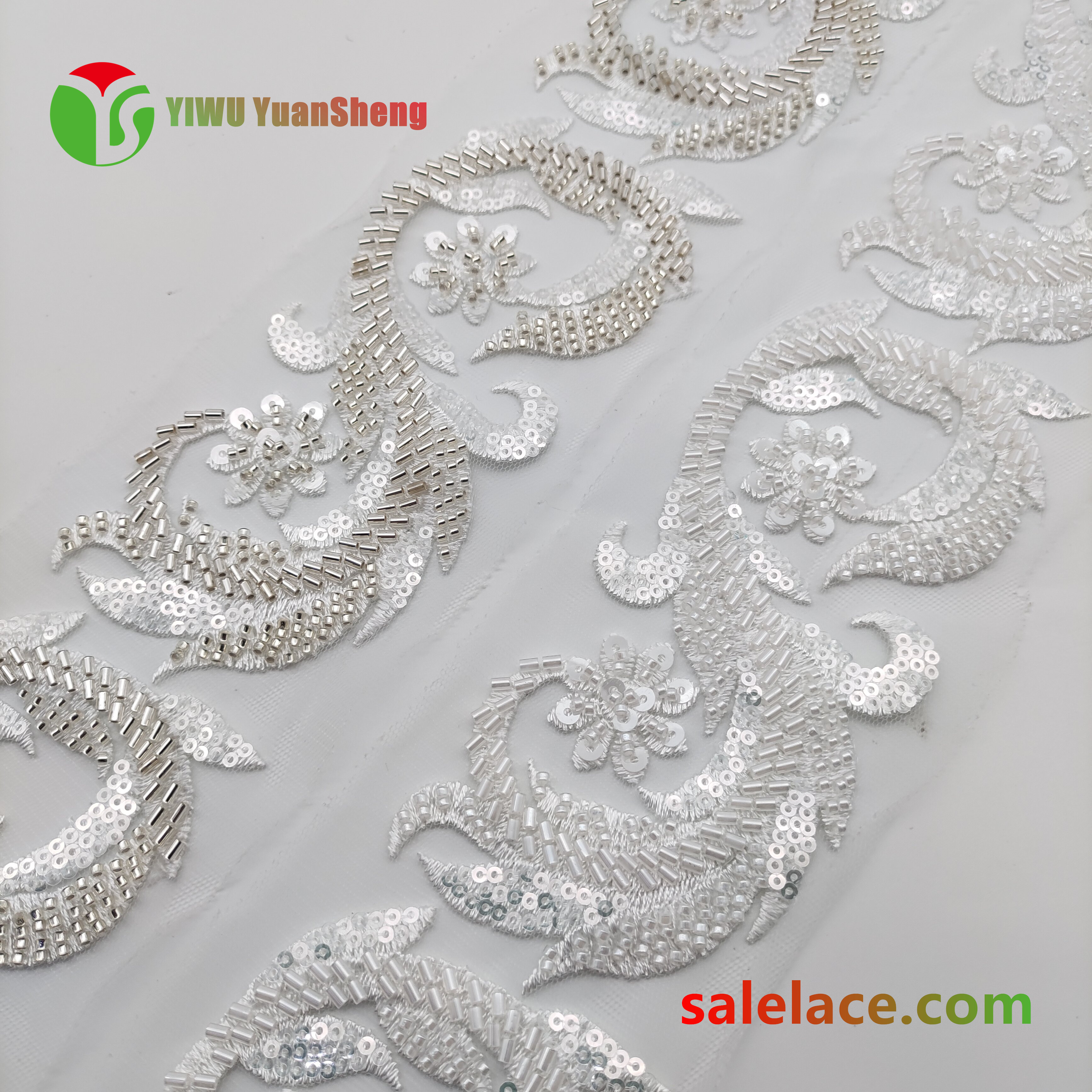 Glass bead mesh lace YS4015#