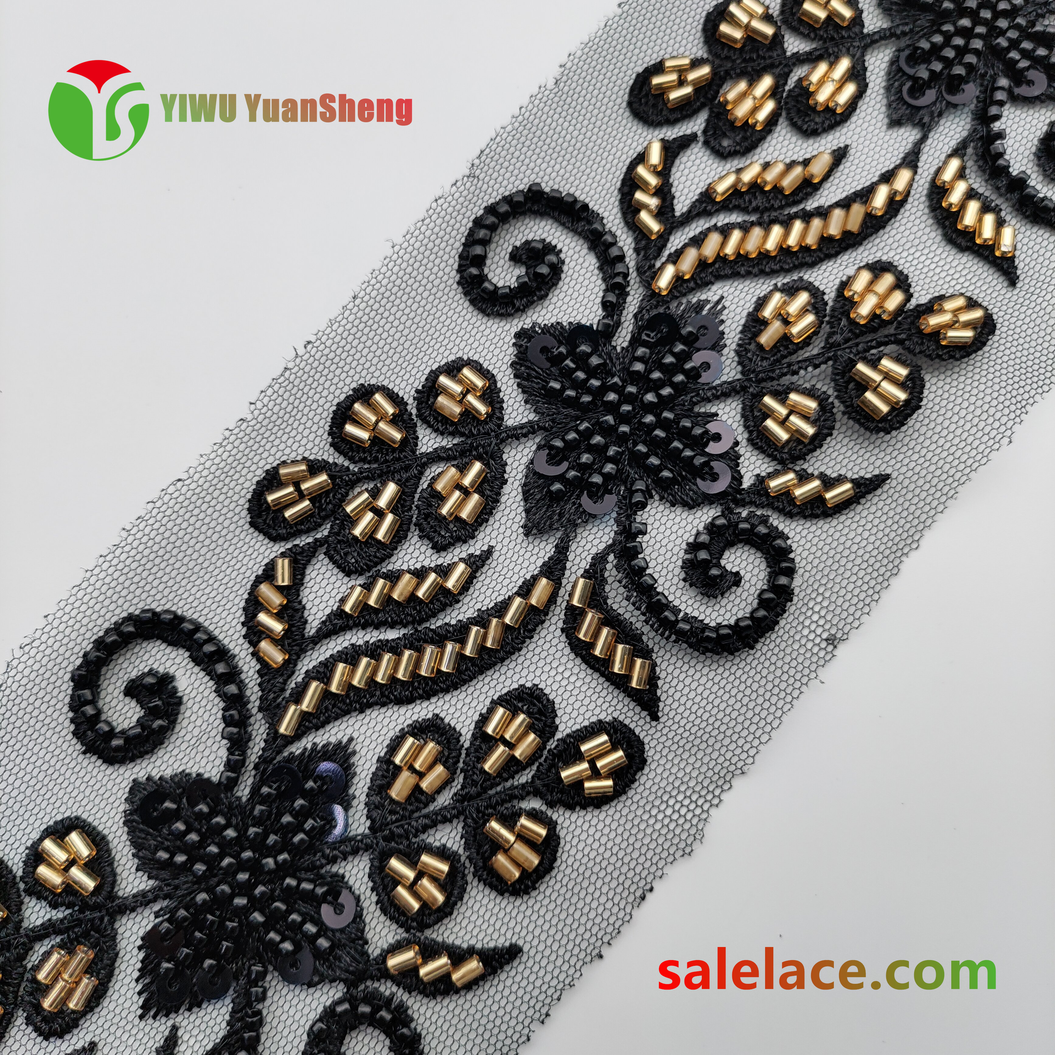 Glass bead mesh lace YS4026#