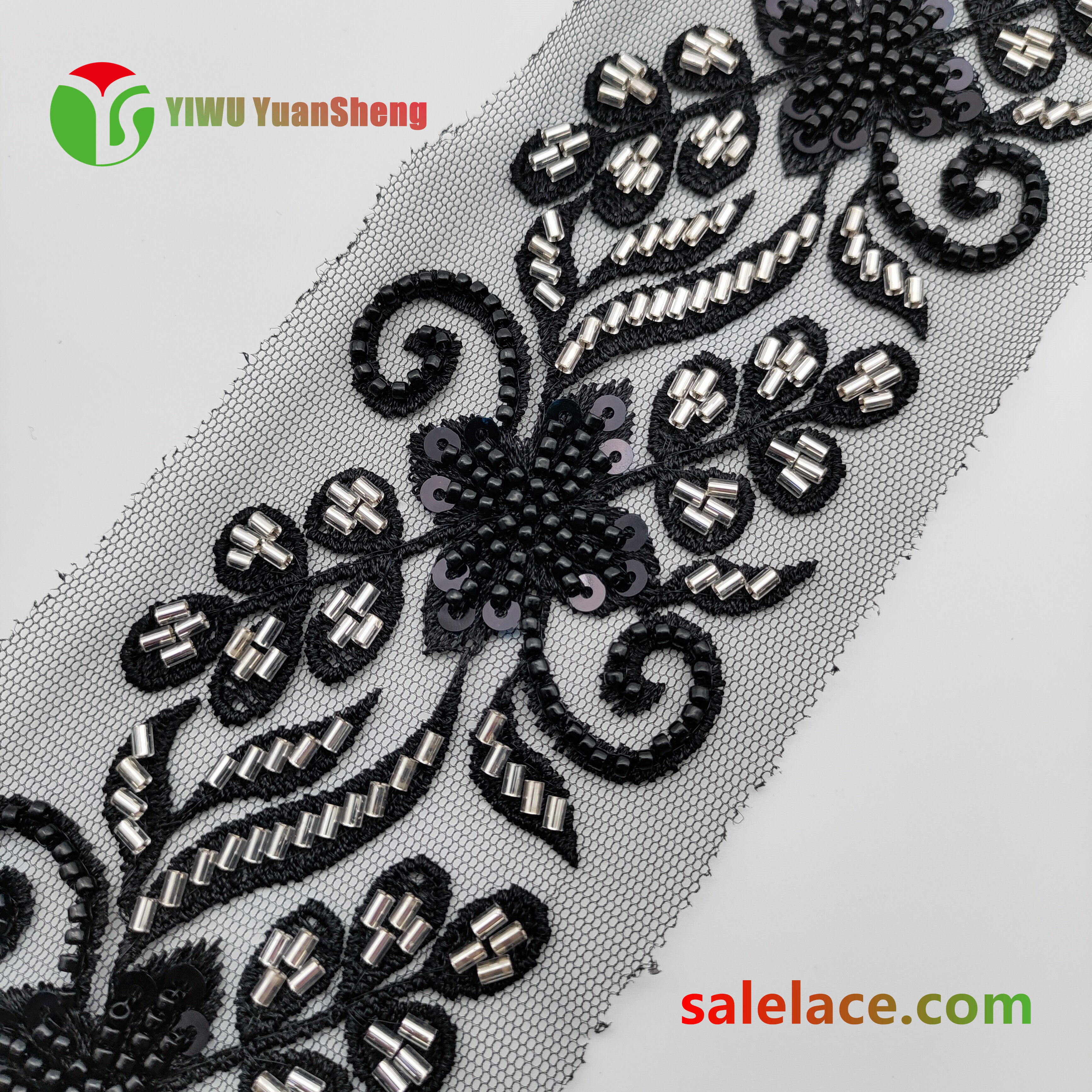 Glass bead mesh lace YS4026#