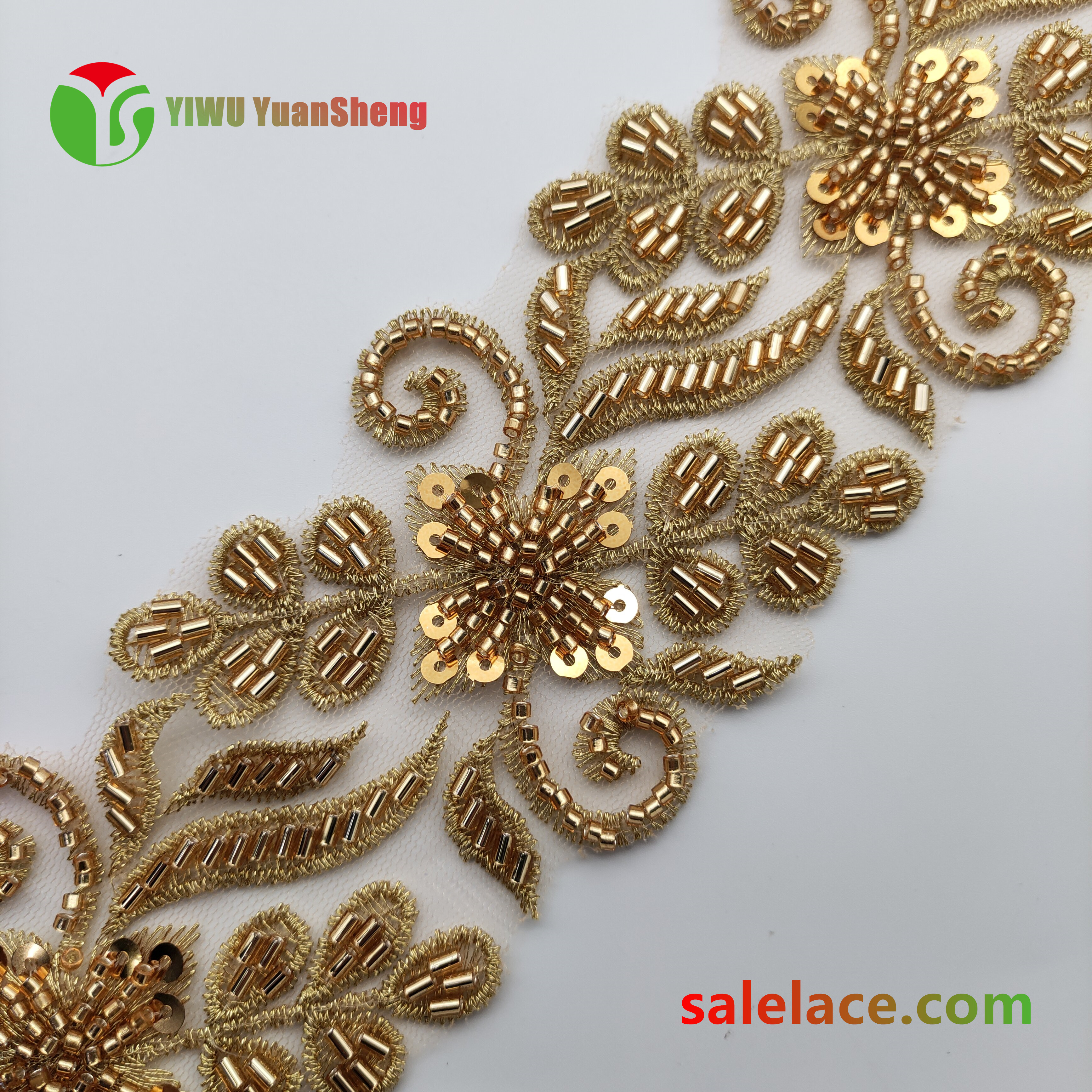 Glass bead mesh lace YS4026#