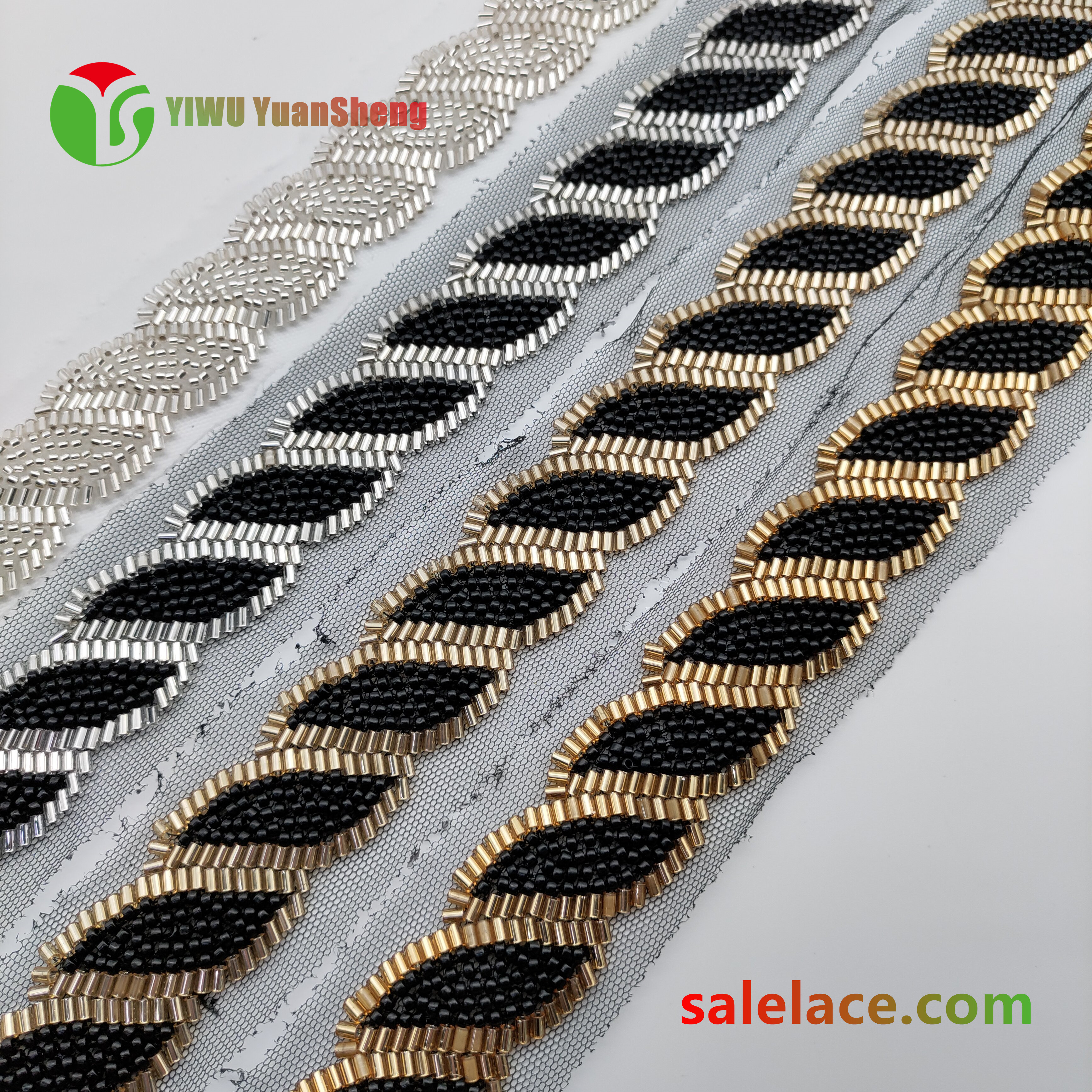 Glass bead mesh lace YS4020#