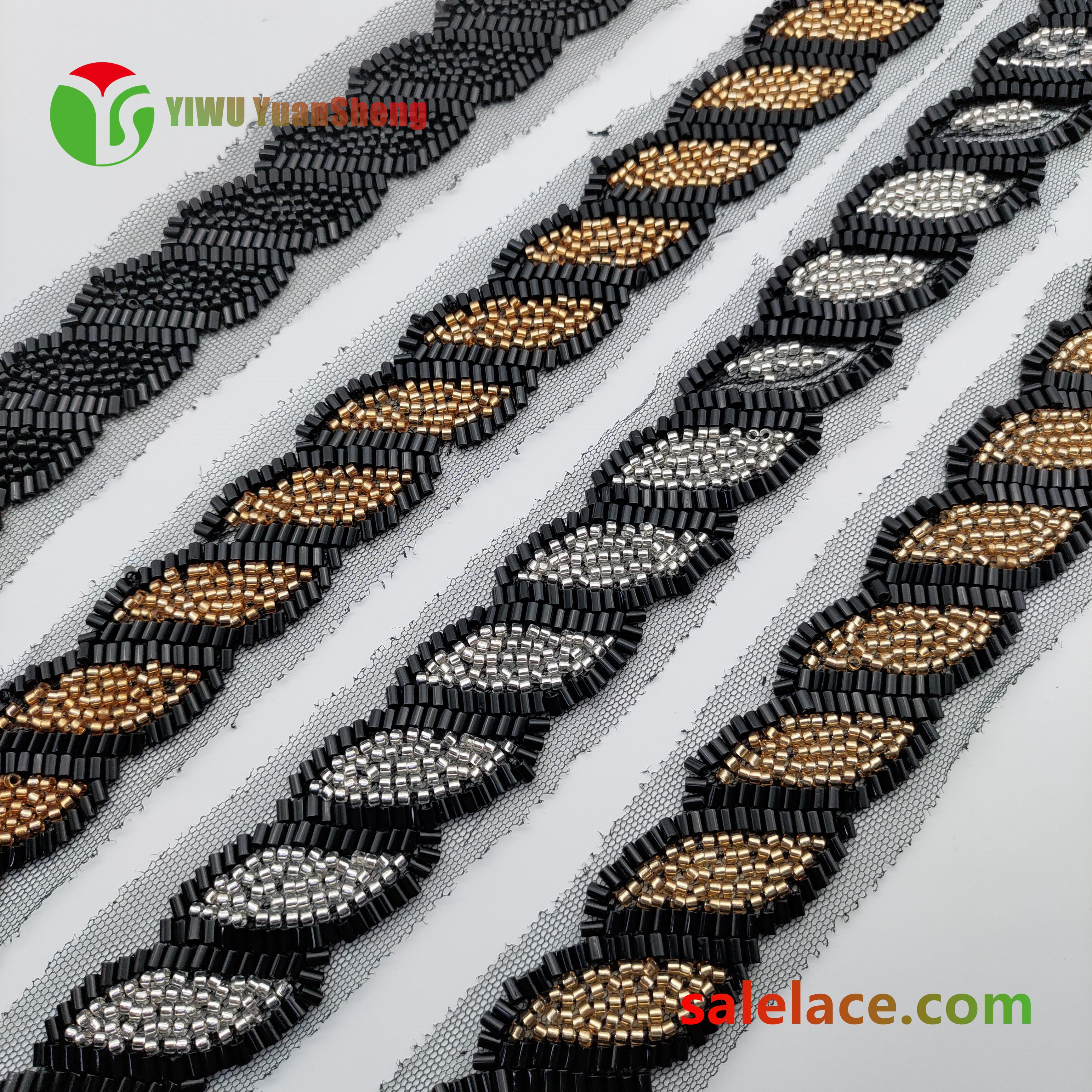Glass bead mesh lace YS4020#