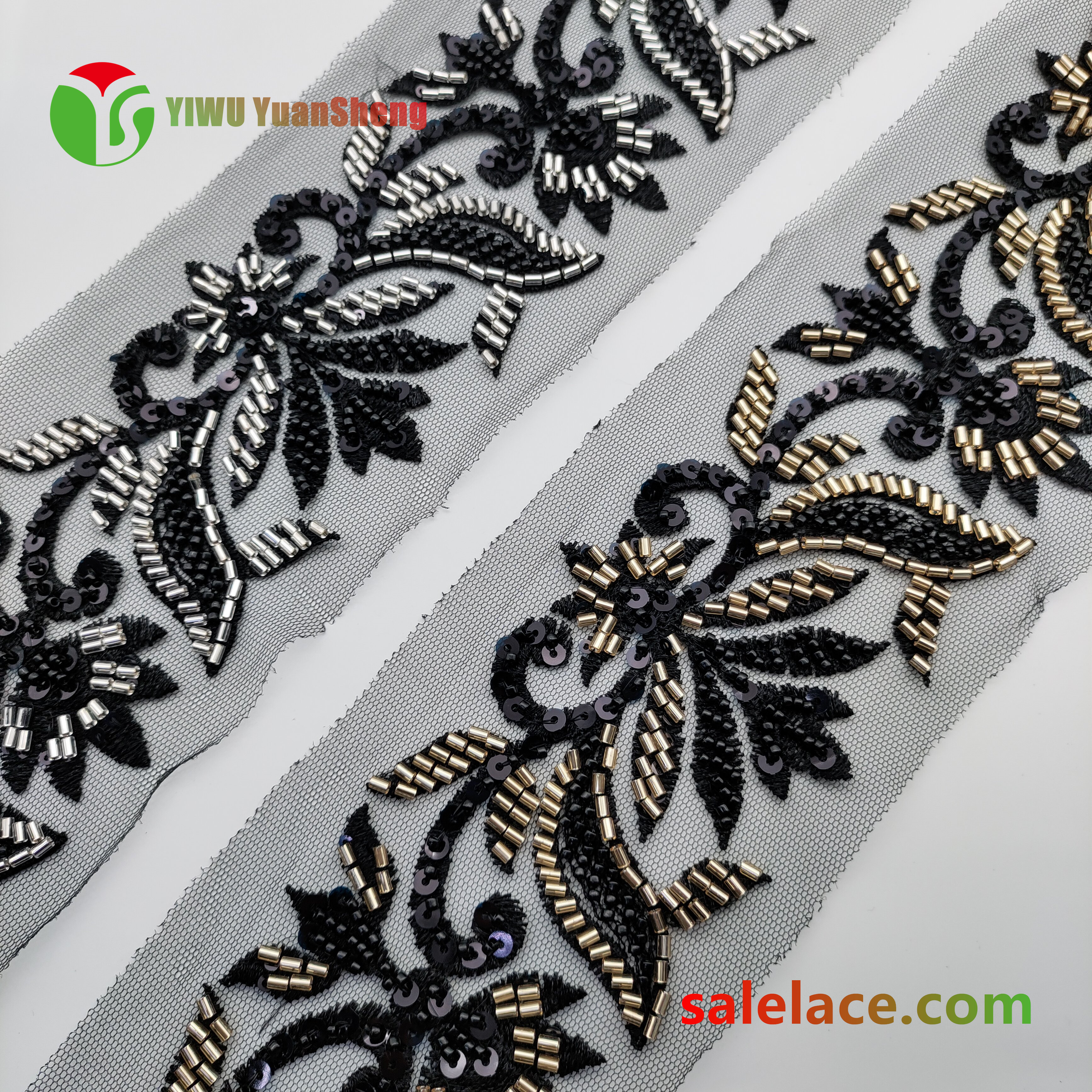 Glass bead mesh lace YS4030#