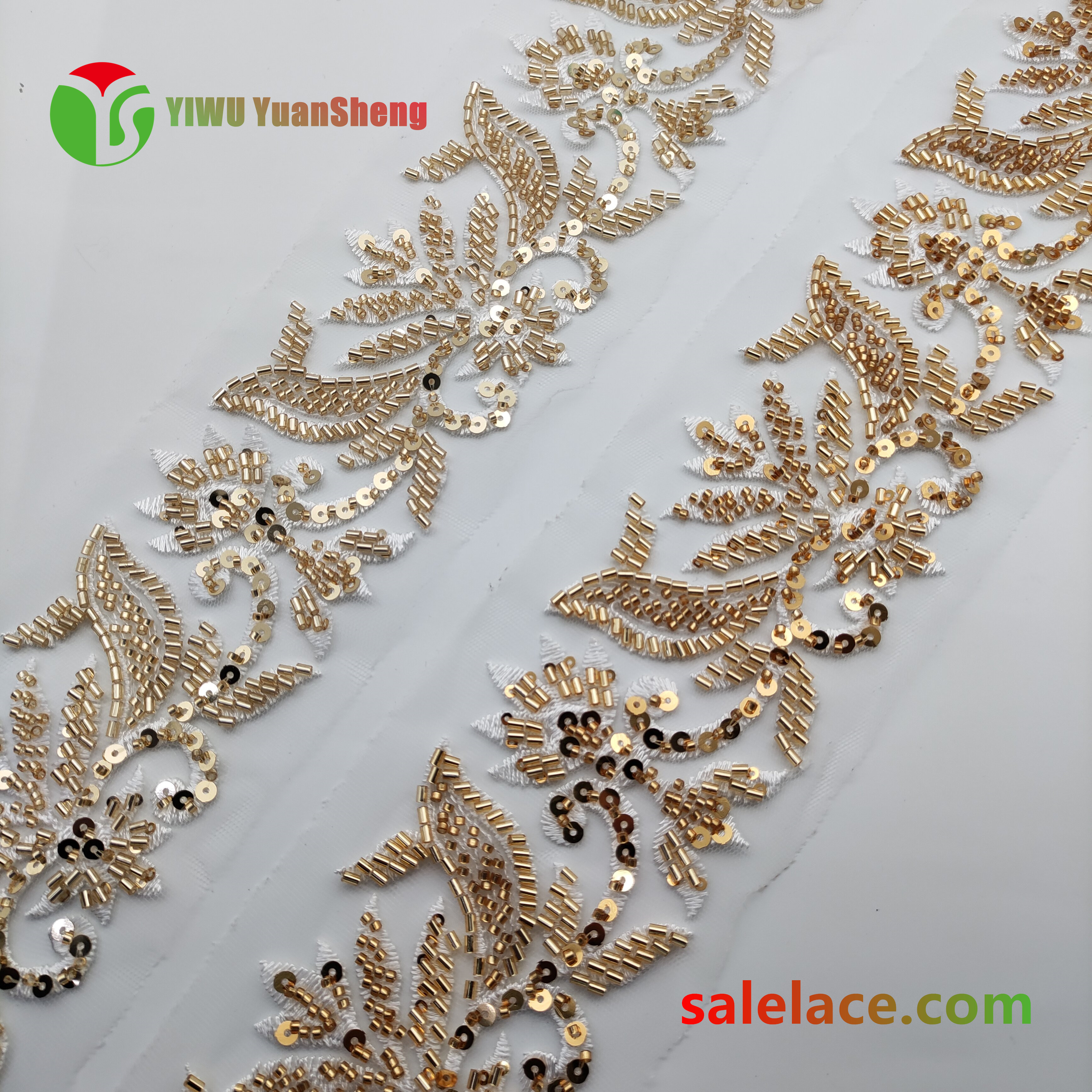 Glass bead mesh lace YS4030#