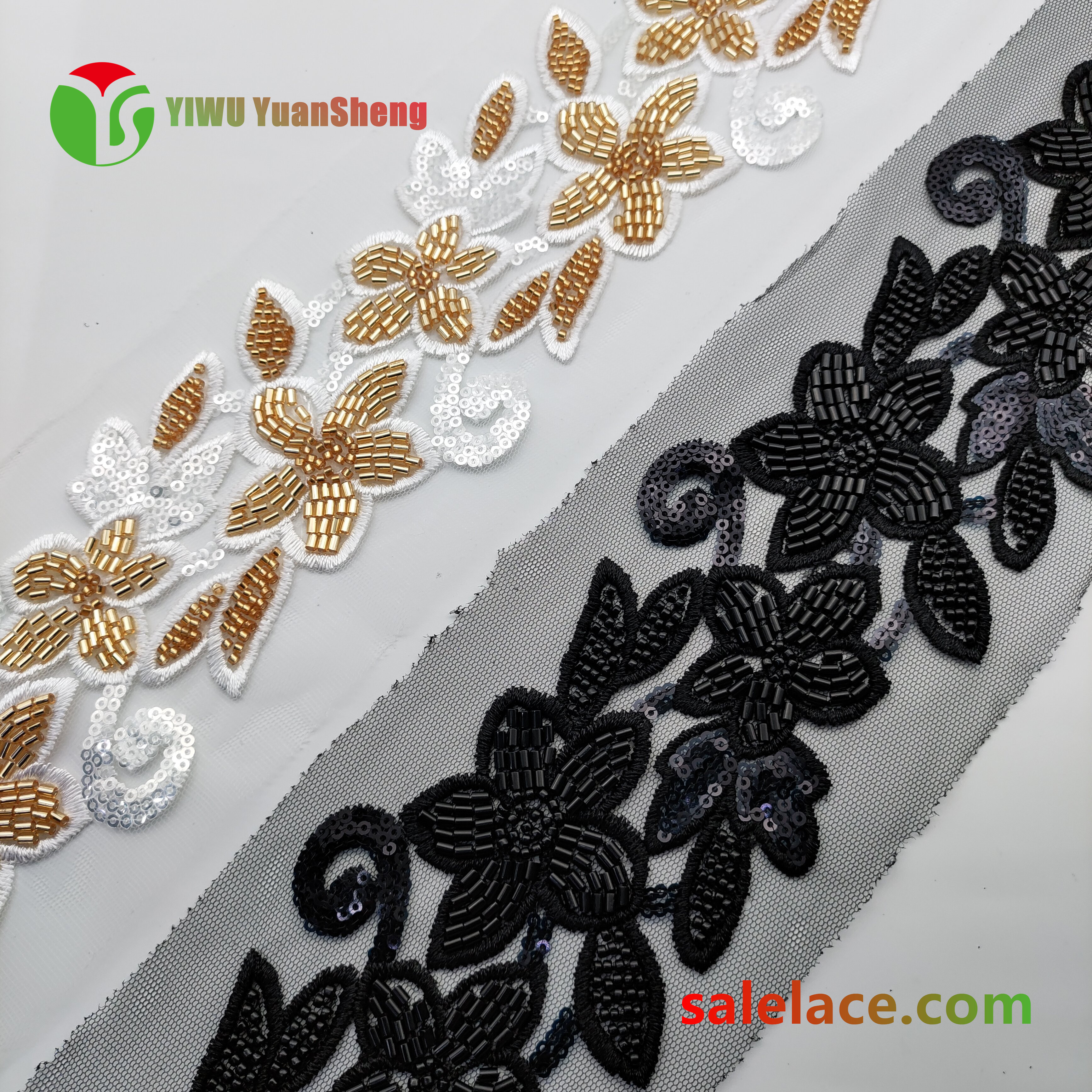 Glass bead mesh lace YS4035#