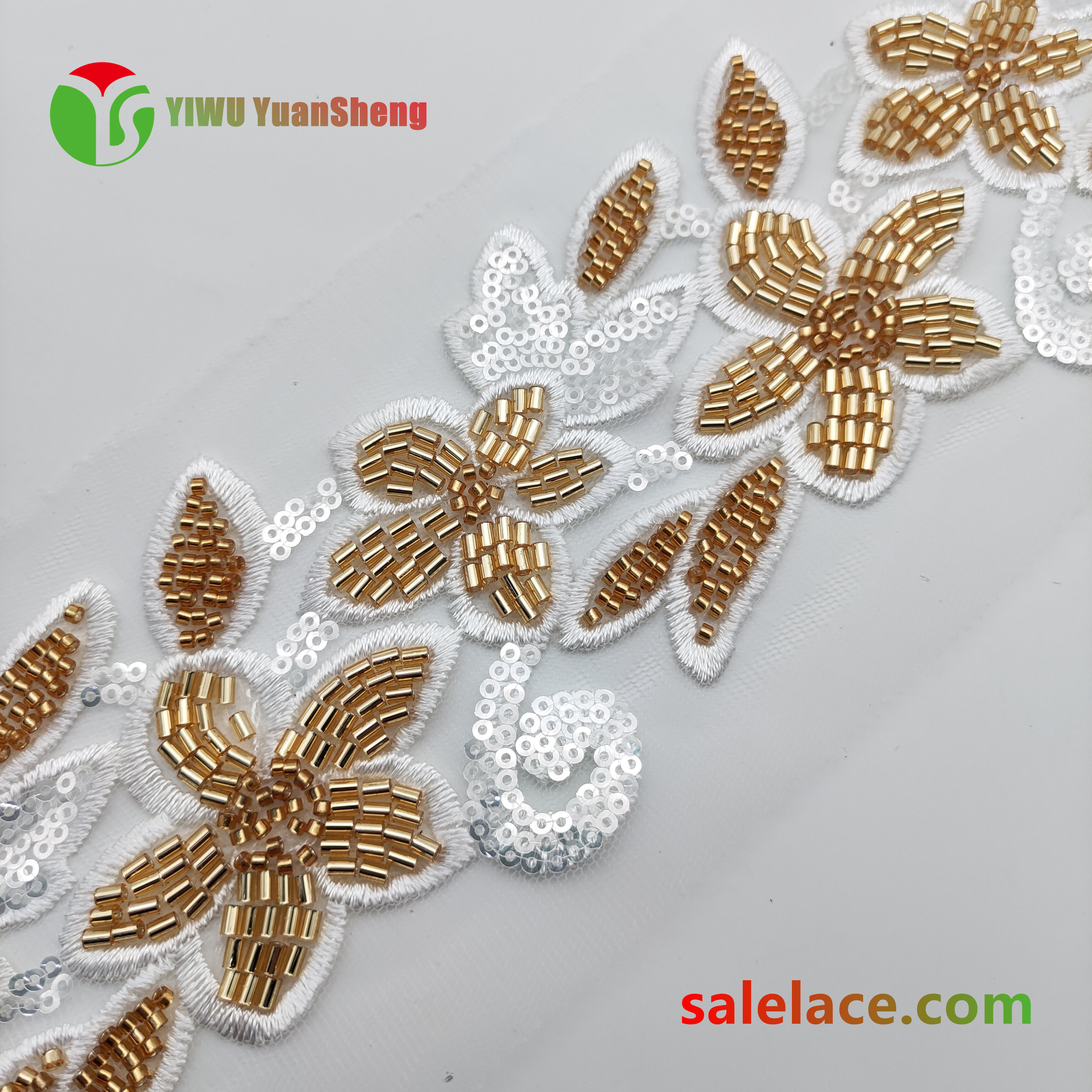 Glass bead mesh lace YS4035#