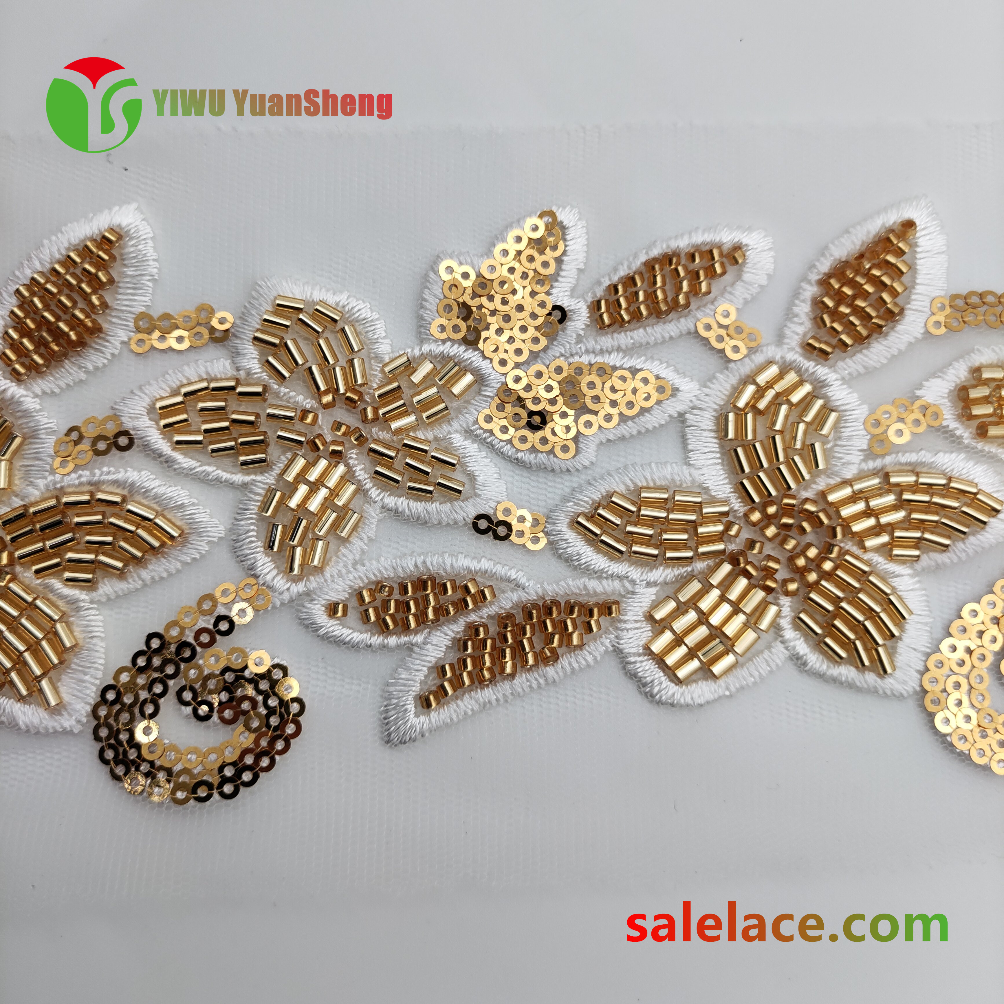 Glass bead mesh lace YS4035#