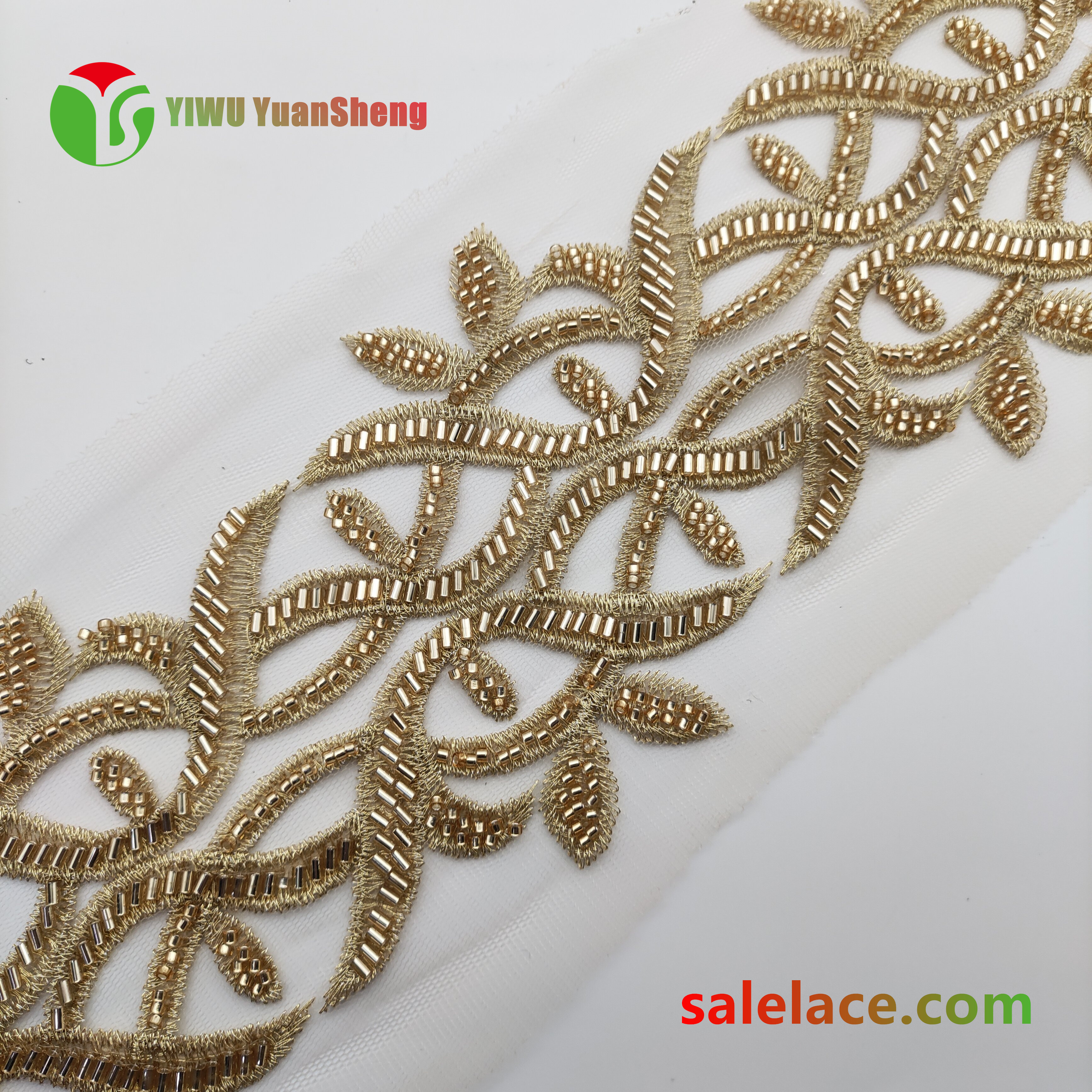 Glass bead mesh lace YS4050#