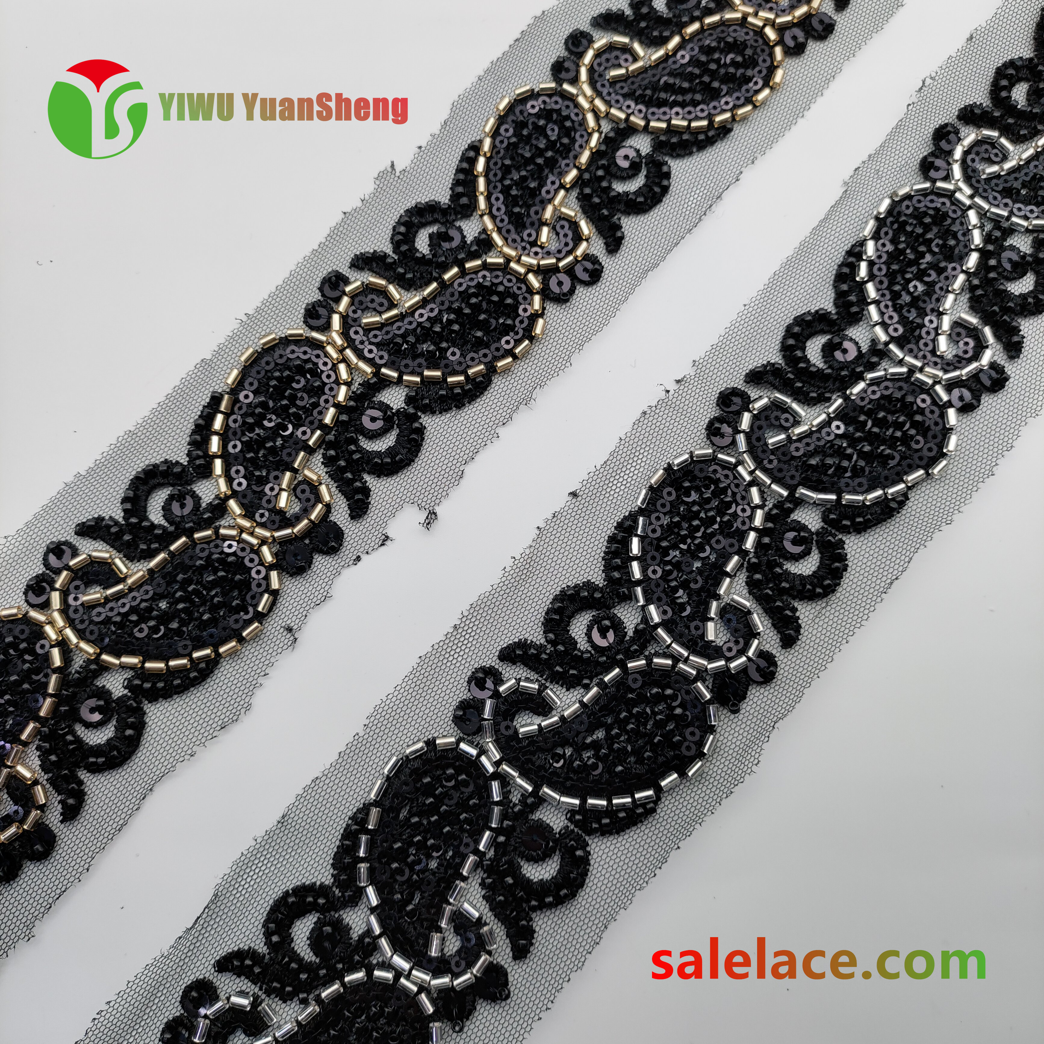 Glass bead mesh lace YS4060#